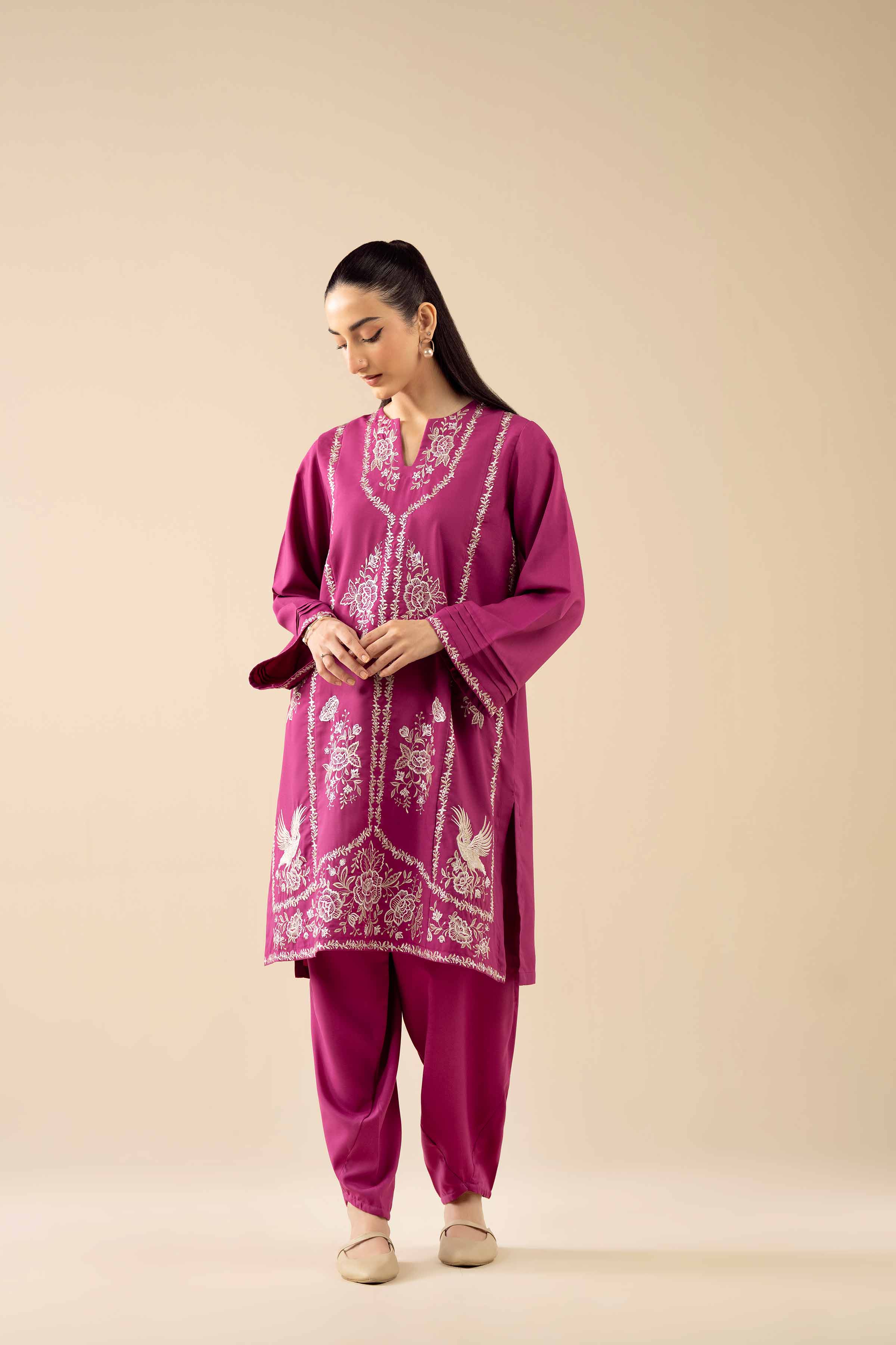 NishatUK - Pink Embroidered PV 2-piece ready to wear Dress