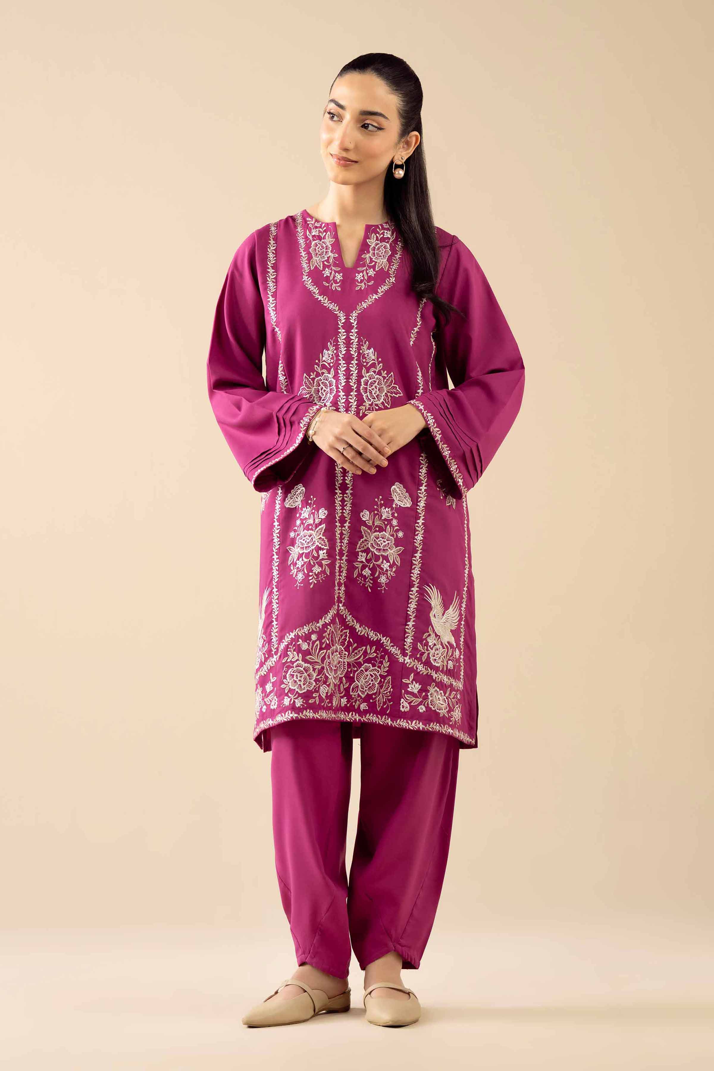 NishatUK - Pink Embroidered PV 2-piece ready to wear Dress