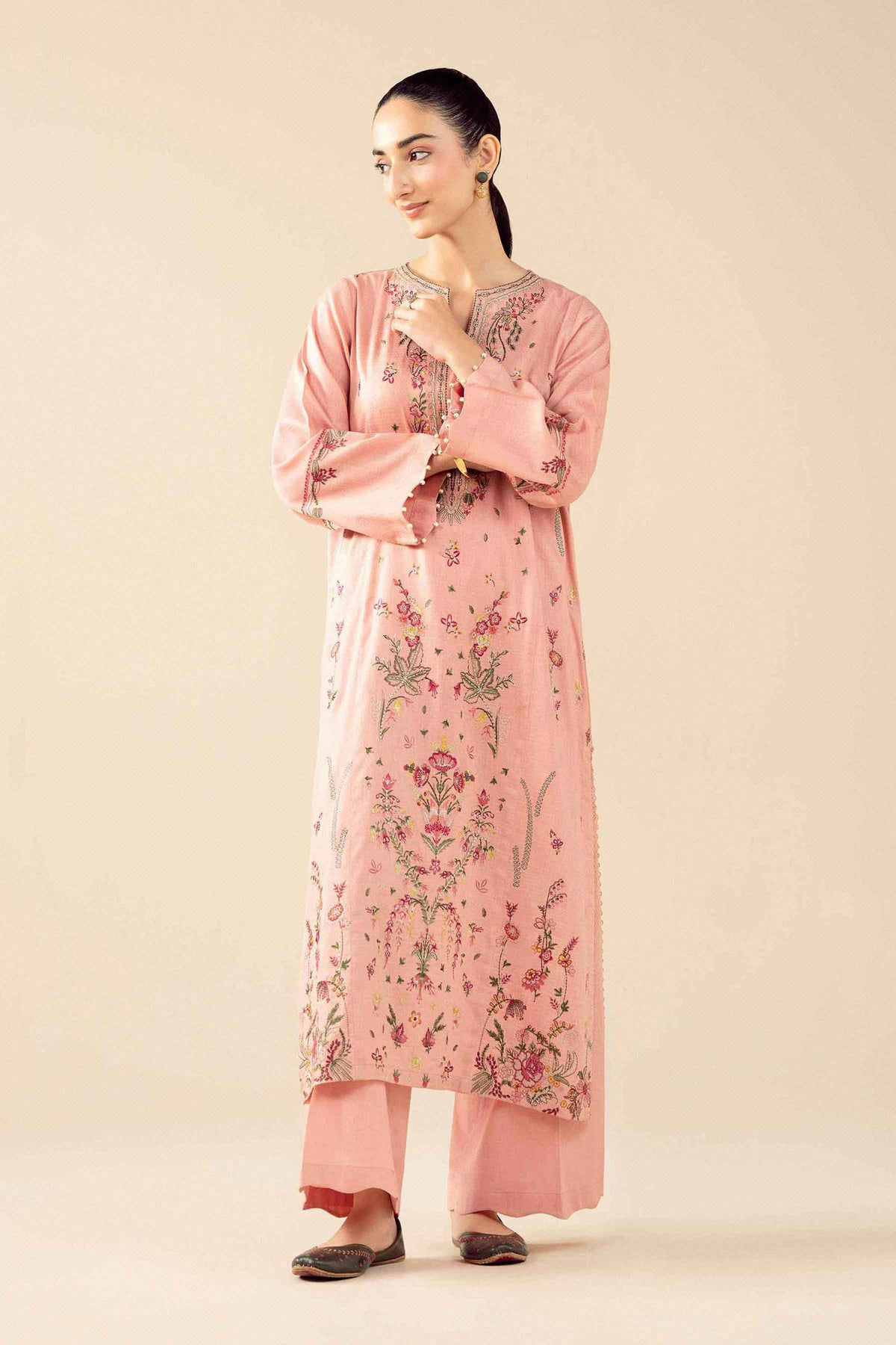 Nishat UK - Pink Embroidered Dobby 2 Pieces ready to wear Dress