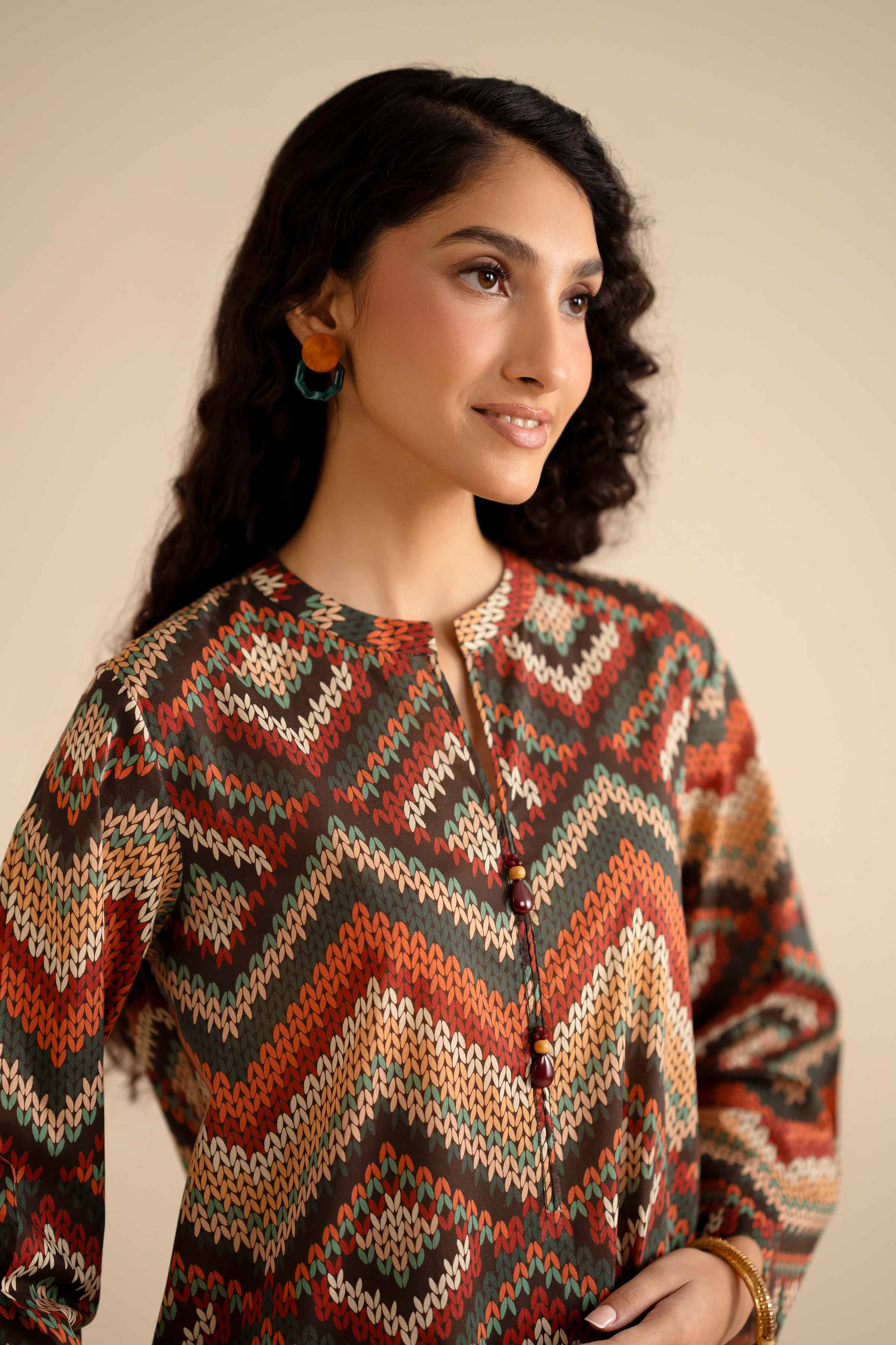 NishatUK - Maroon Printed Cambric 2-piece ready to wear Dress
