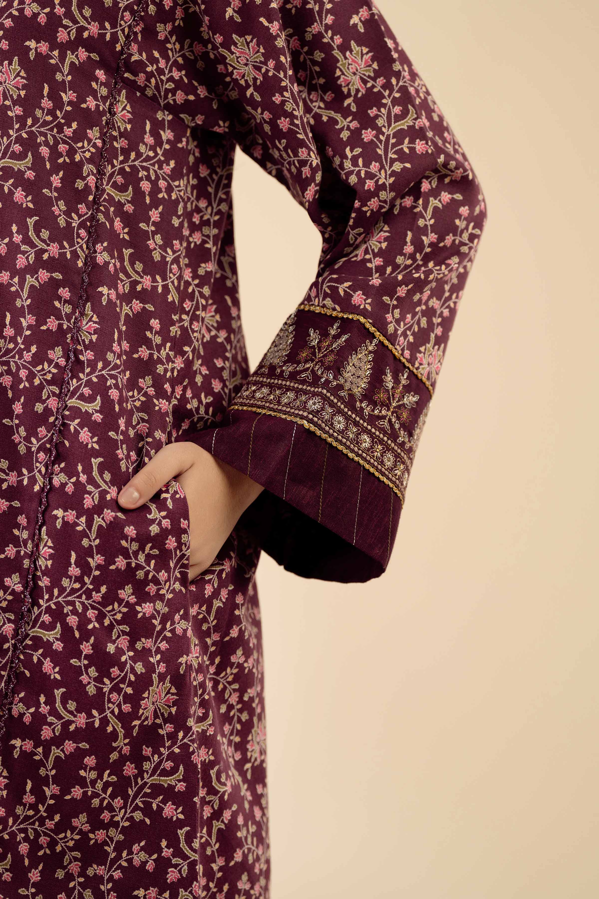 NishatUK - Purple Embroidered Karandi 3-piece ready to wear Suit