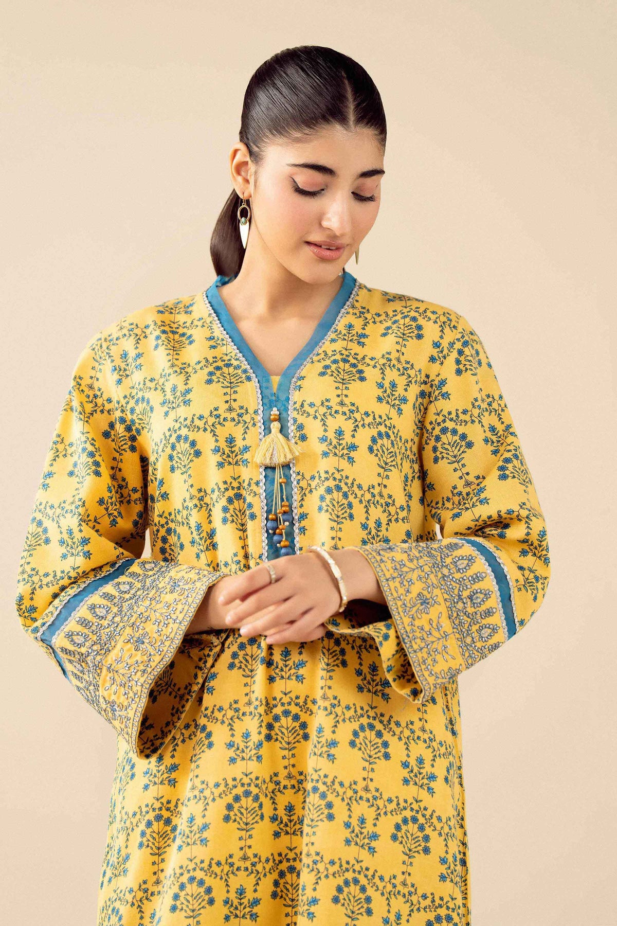 Nishat UK - Yellow Embroidered Karandi 3 Pieces ready to wear