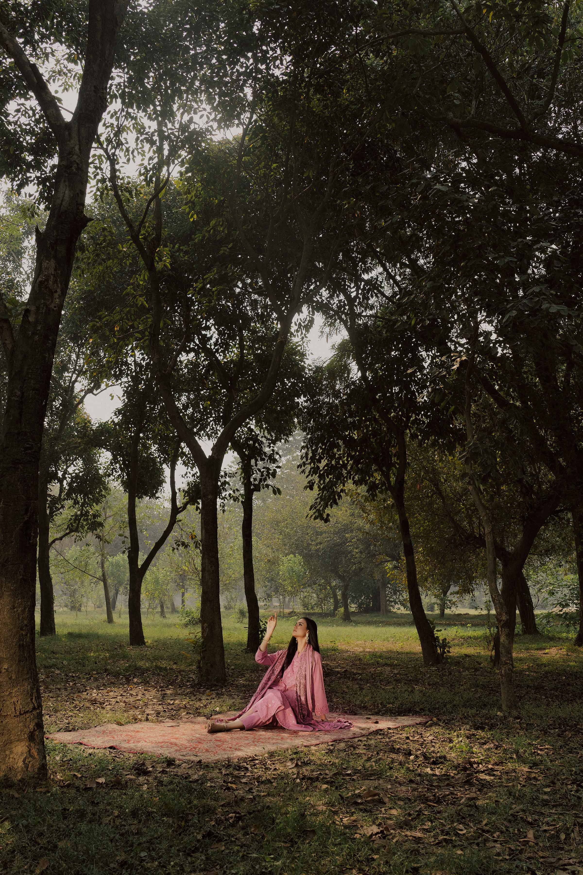 NishatUK - Pink Embroidered Karandi 3-piece ready to wear Suit