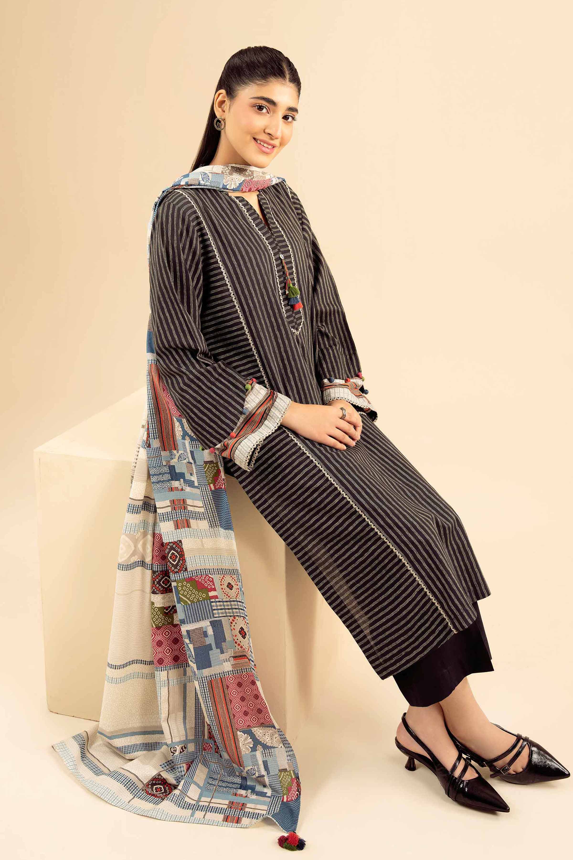 NishatUK - Off White Printed Tropical 3-piece ready to wear Suit