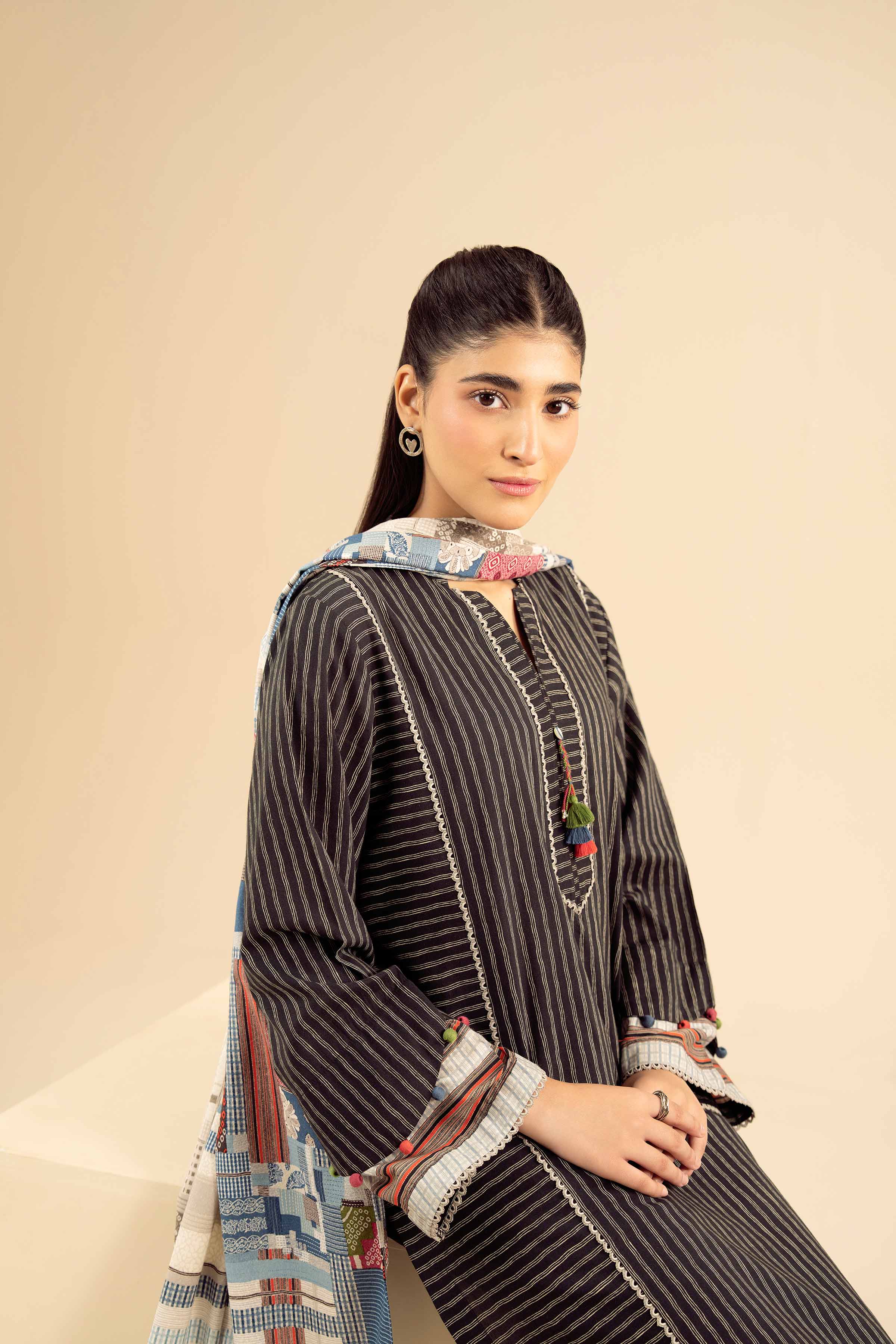 NishatUK - Off White Printed Tropical 3-piece ready to wear Suit