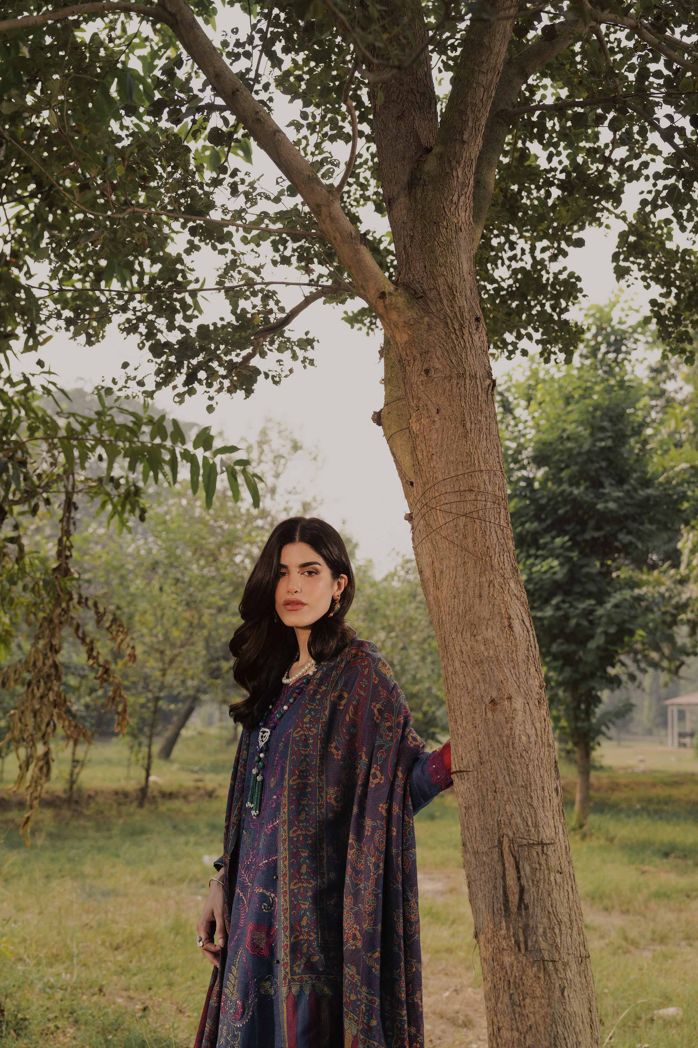 NishatUK - Blue Embroidered Linen 3-piece ready to wear Suit