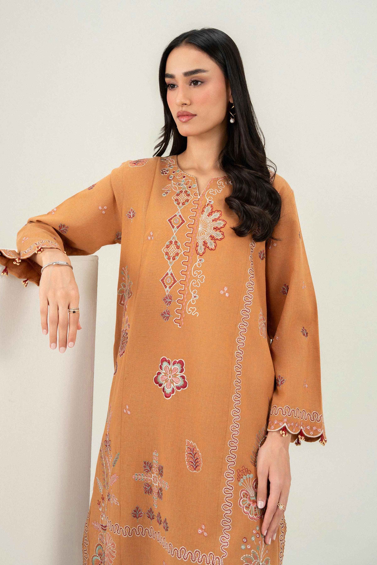 Nishat UK - Yellow Embroidered Linen 2 Pieces ready to wear Dress