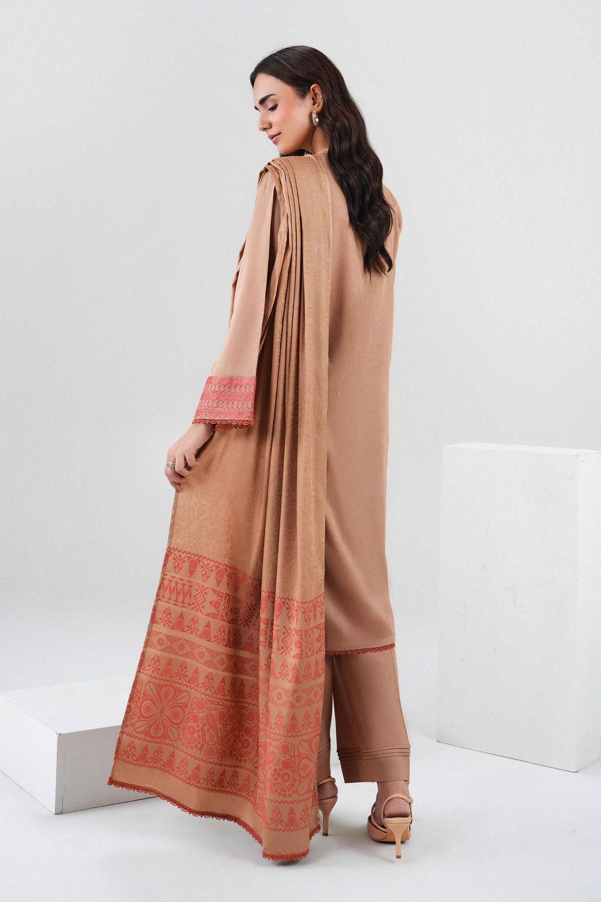 Nishat UK - Beige Embroidered Viscose 3 Pieces ready to wear