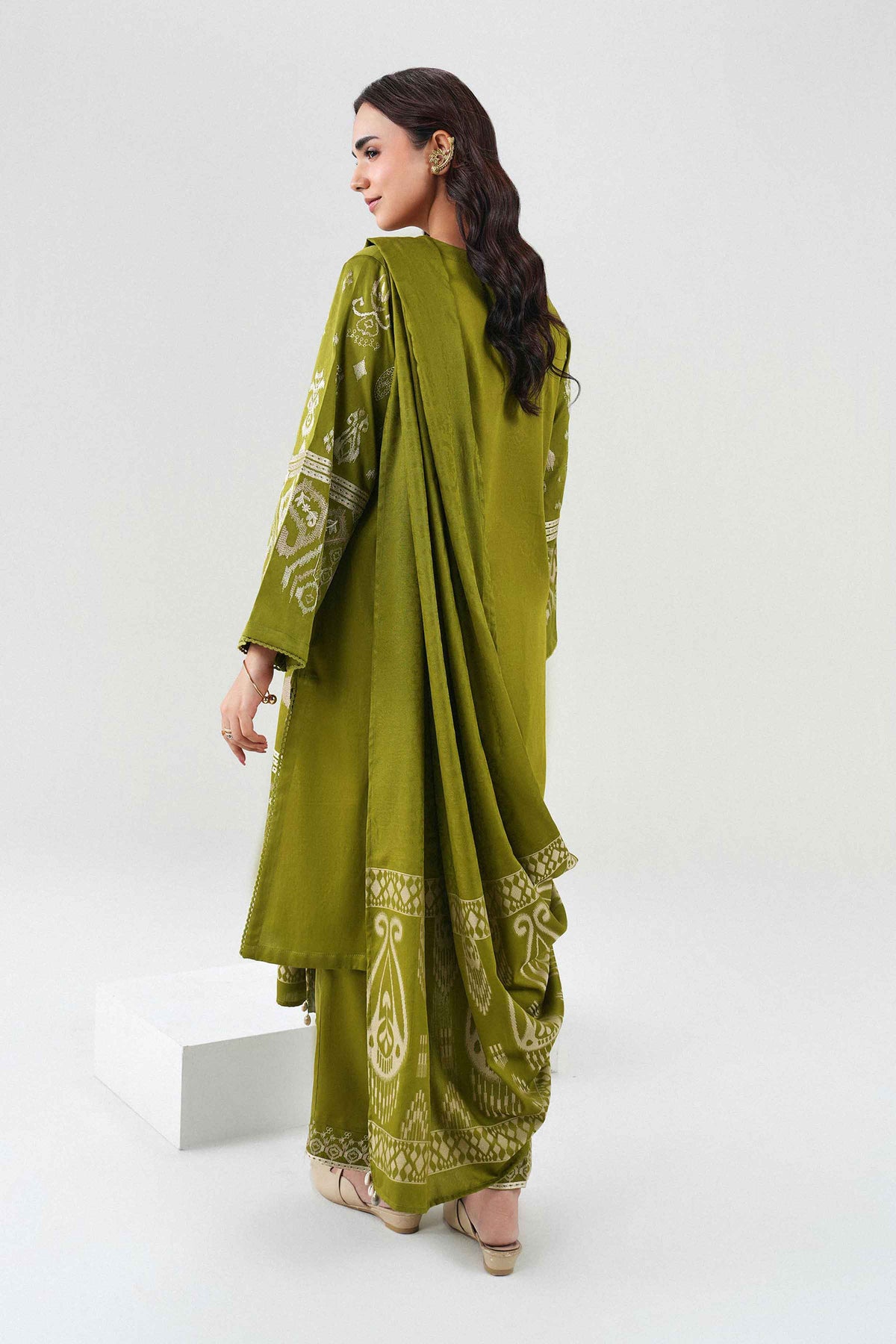 Nishat UK - Green Embroidered Viscose 3 Pieces ready to wear Suit