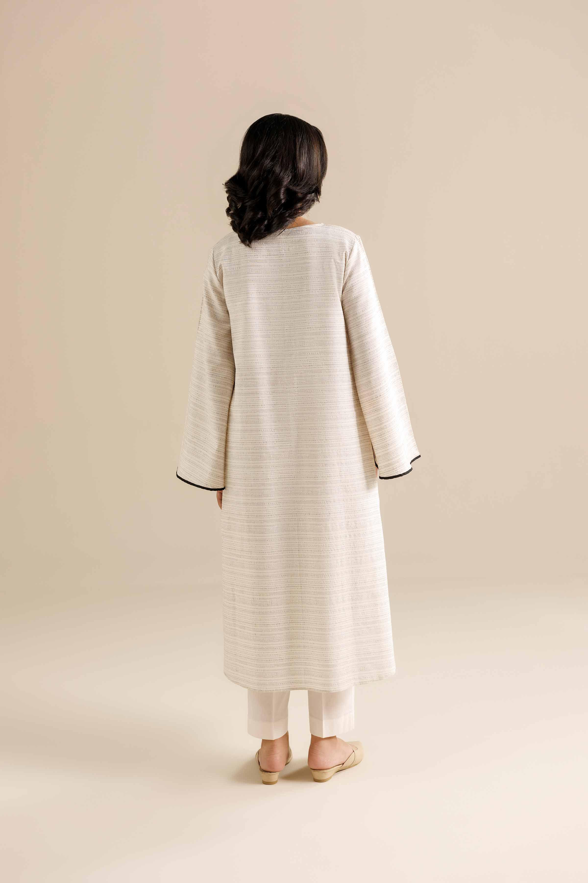NishatUK - White Solids Yarn Dyed 2-piece ready to wear Dress