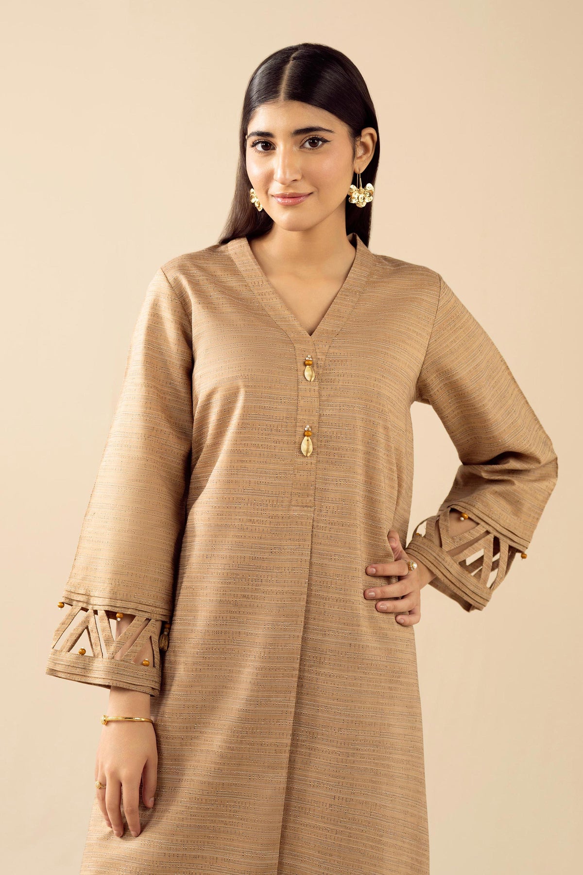 Nishat UK - Brown Solids Yarn Dyed 2 Pieces ready to wear