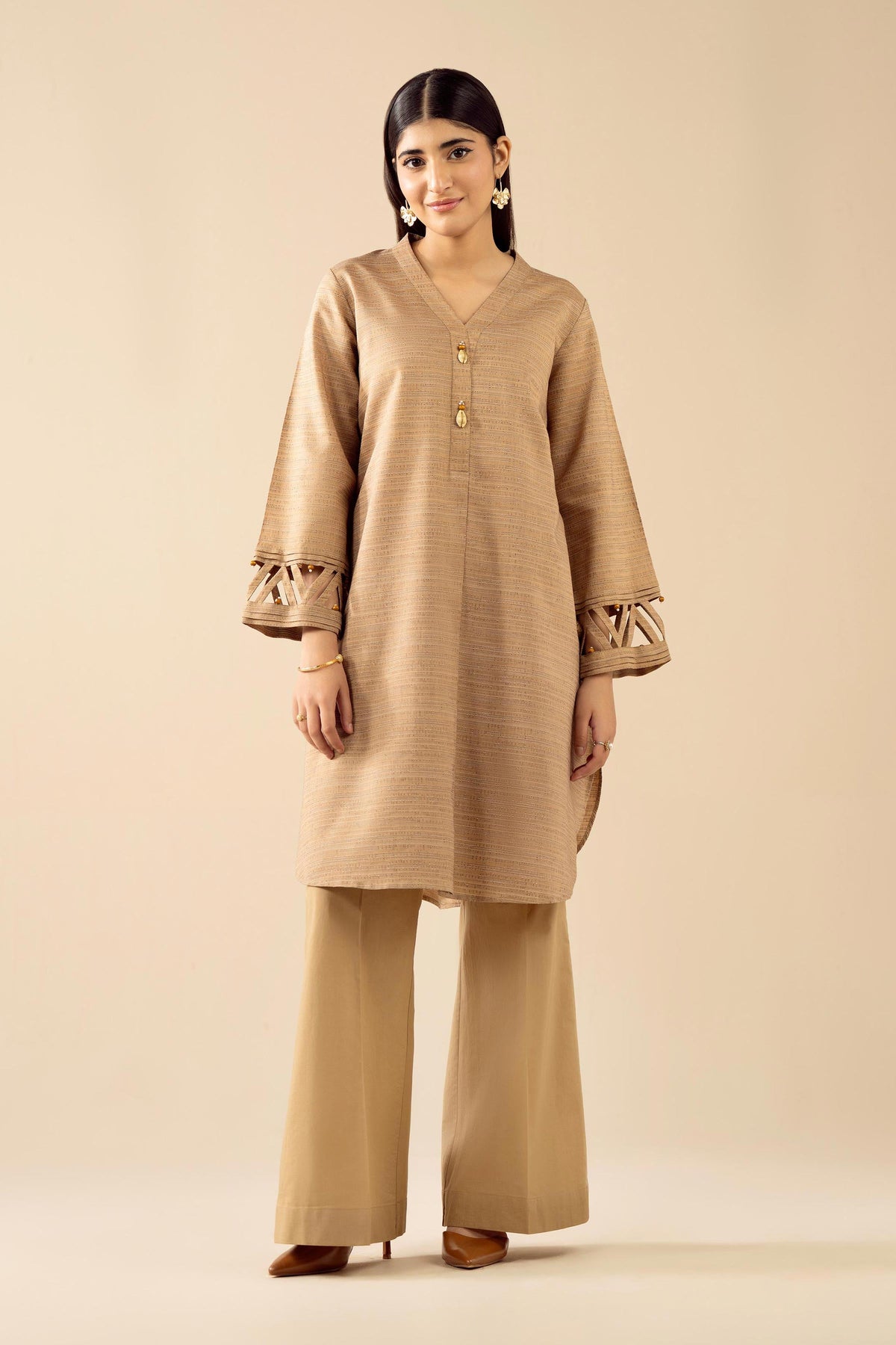 Nishat UK - Brown Solids Yarn Dyed 2 Pieces ready to wear