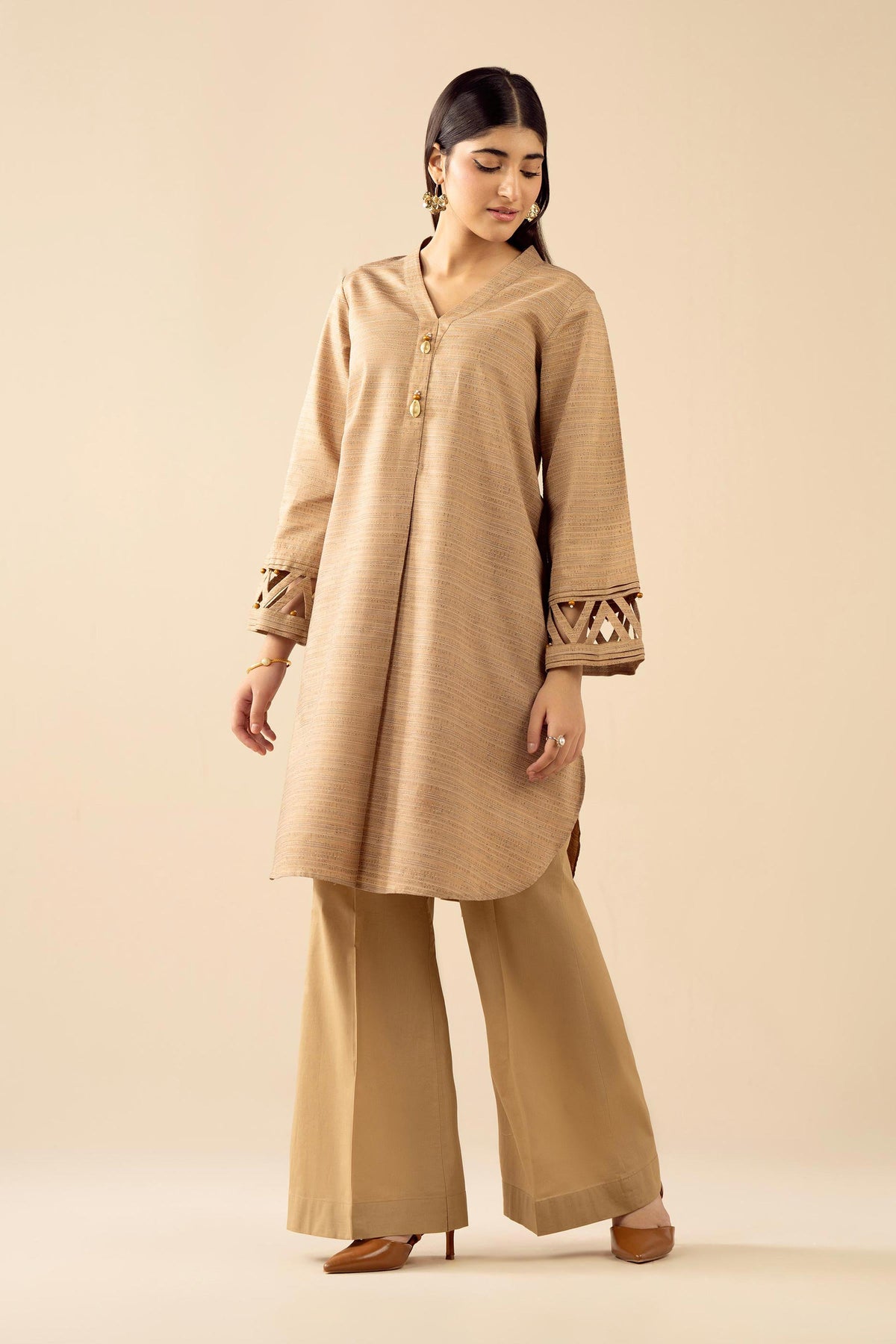 Nishat UK - Brown Solids Yarn Dyed 2 Pieces ready to wear