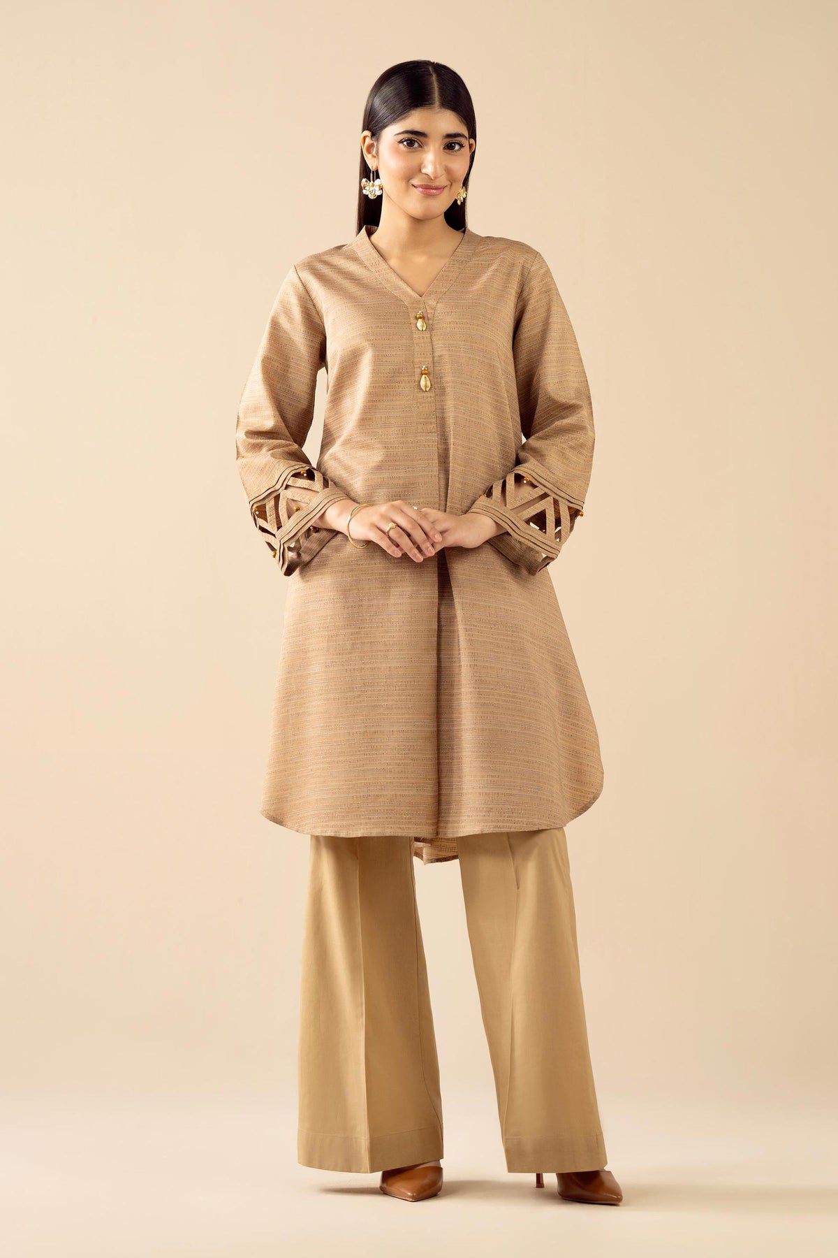 Nishat UK - Brown Solids Yarn Dyed 2 Pieces ready to wear
