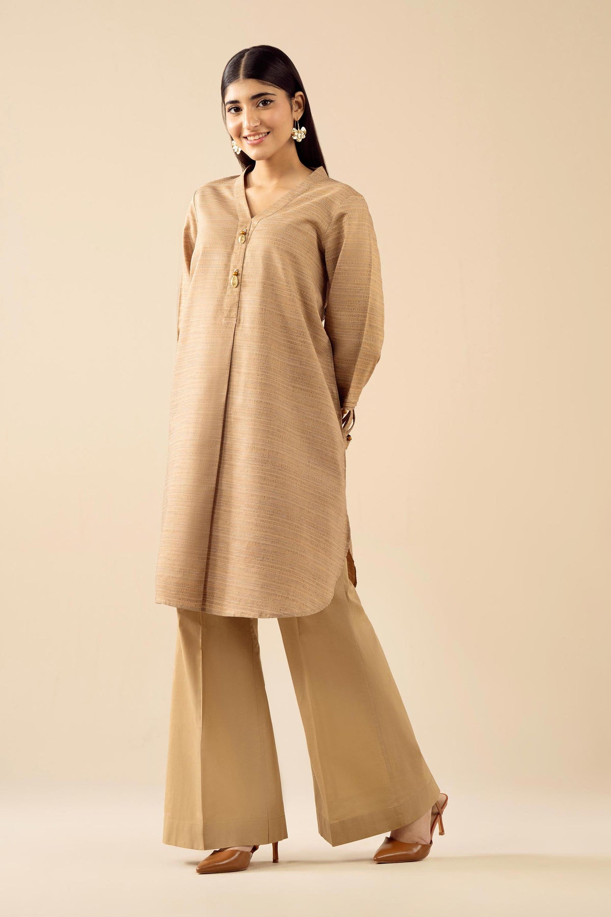 Nishat UK - Brown Solids Yarn Dyed 2 Pieces ready to wear