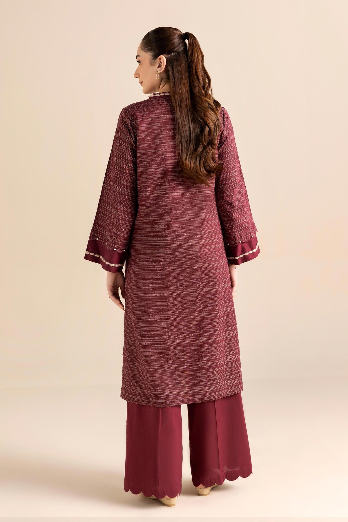 Nishat UK - Red Embroidered Yarn Dyed 2 Pieces ready to wear