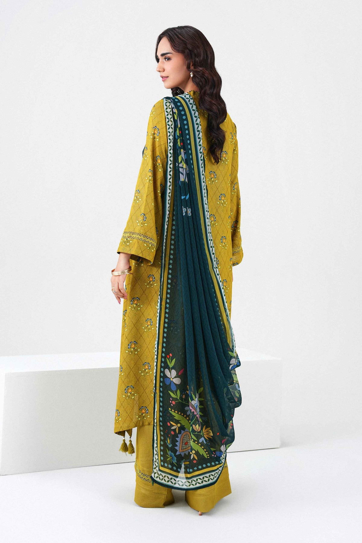 Nishat UK - Yellow Printed Karandi 3 Pieces ready to wear