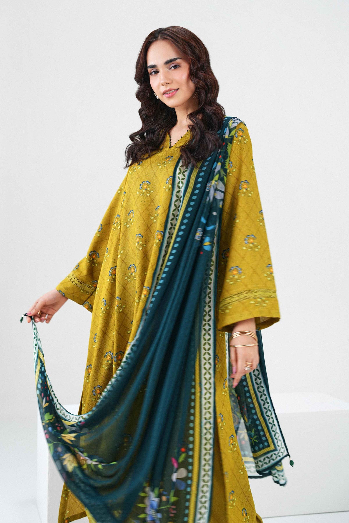Nishat UK - Yellow Printed Karandi 3 Pieces ready to wear