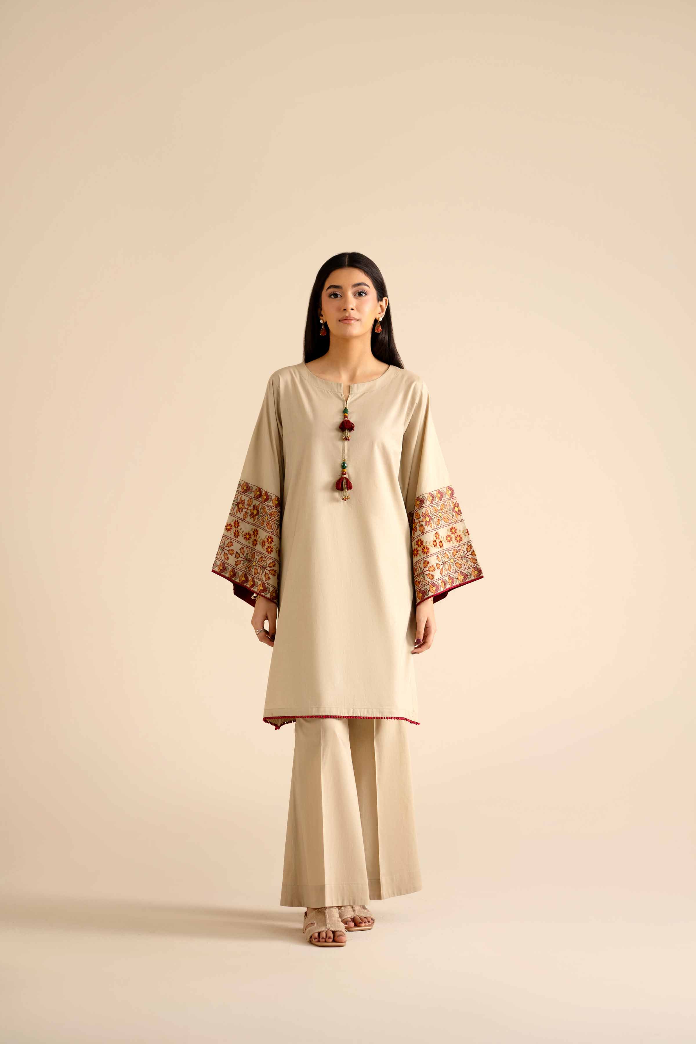 NishatUK - Skin Embroidered Cambric 2-piece ready to wear Dress