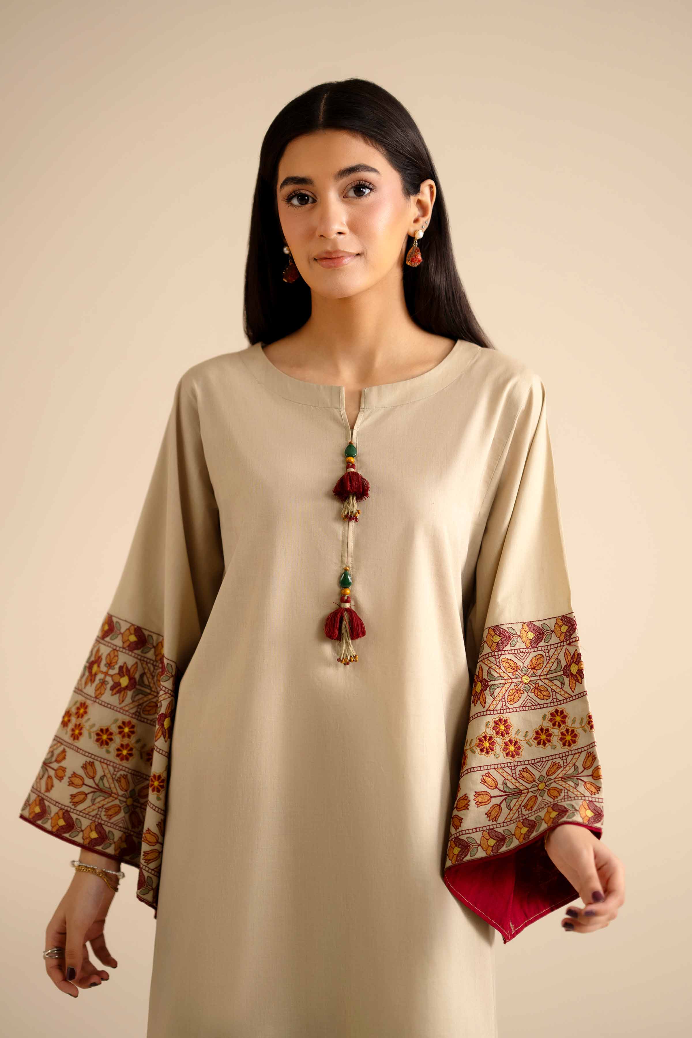 NishatUK - Skin Embroidered Cambric 2-piece ready to wear Dress