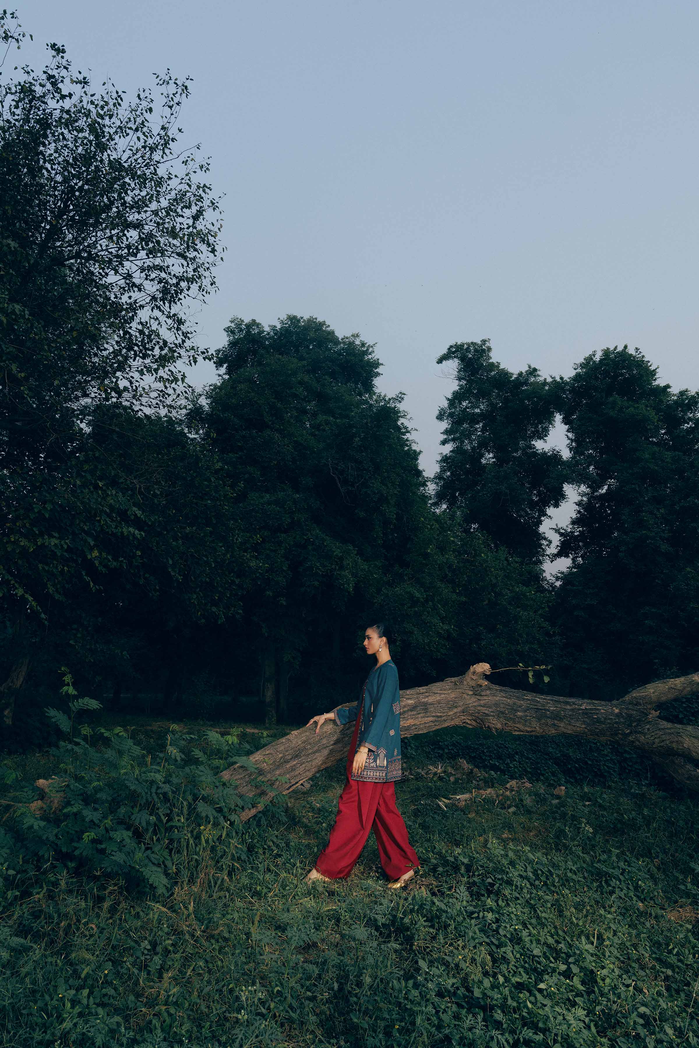 NishatUK - Blue Embroidered Karandi 1-piece ready to wear jacket