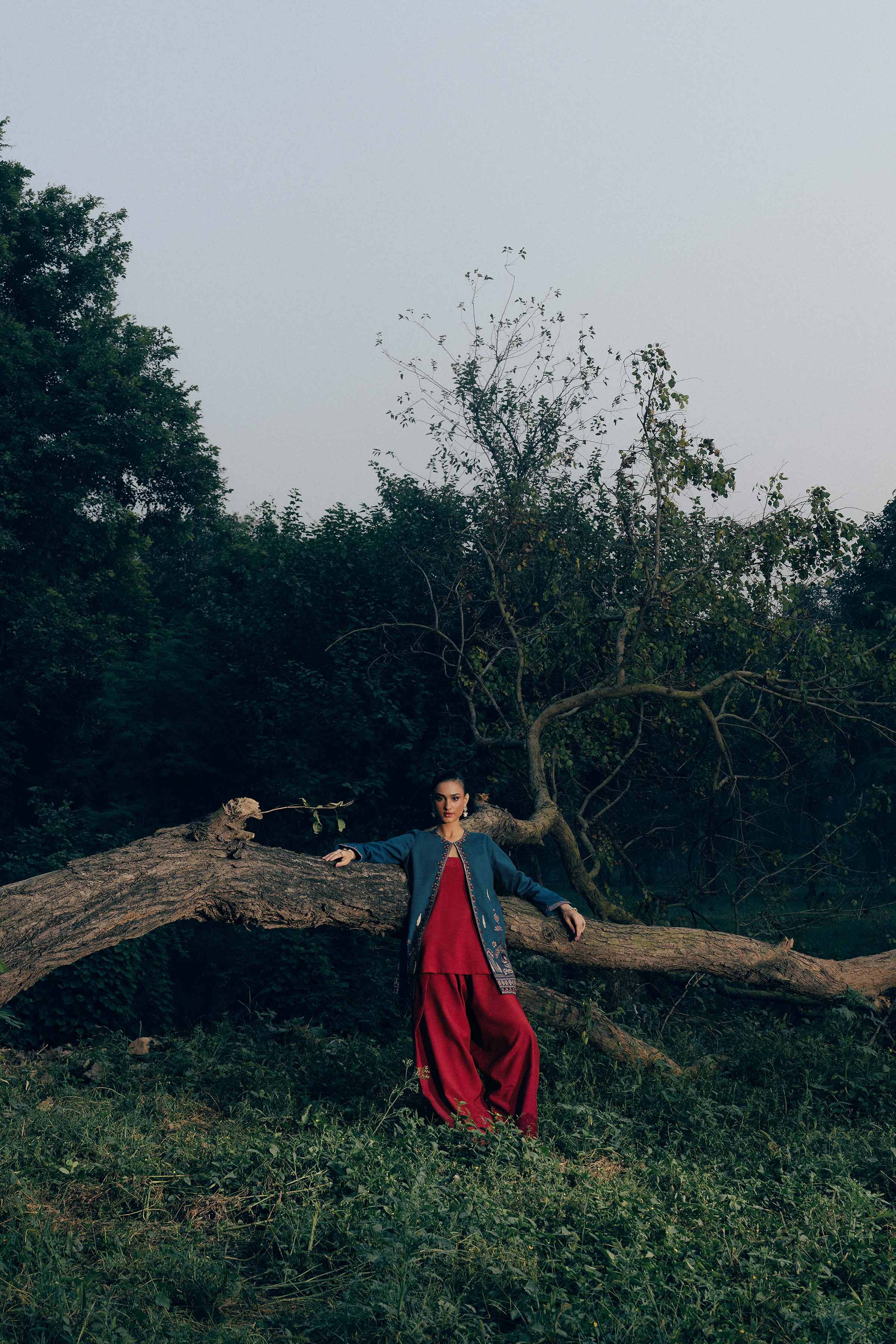 NishatUK - Blue Embroidered Karandi 1-piece ready to wear jacket