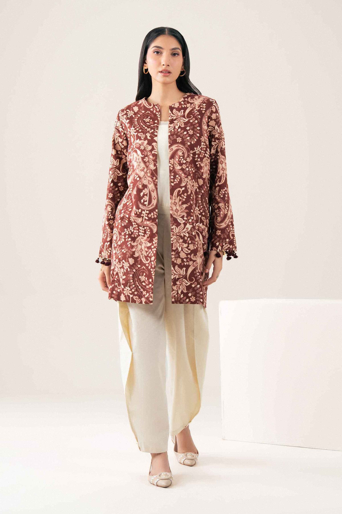 Nishat UK - Brown Printed Karandi 1 Piece ready to wear jacket