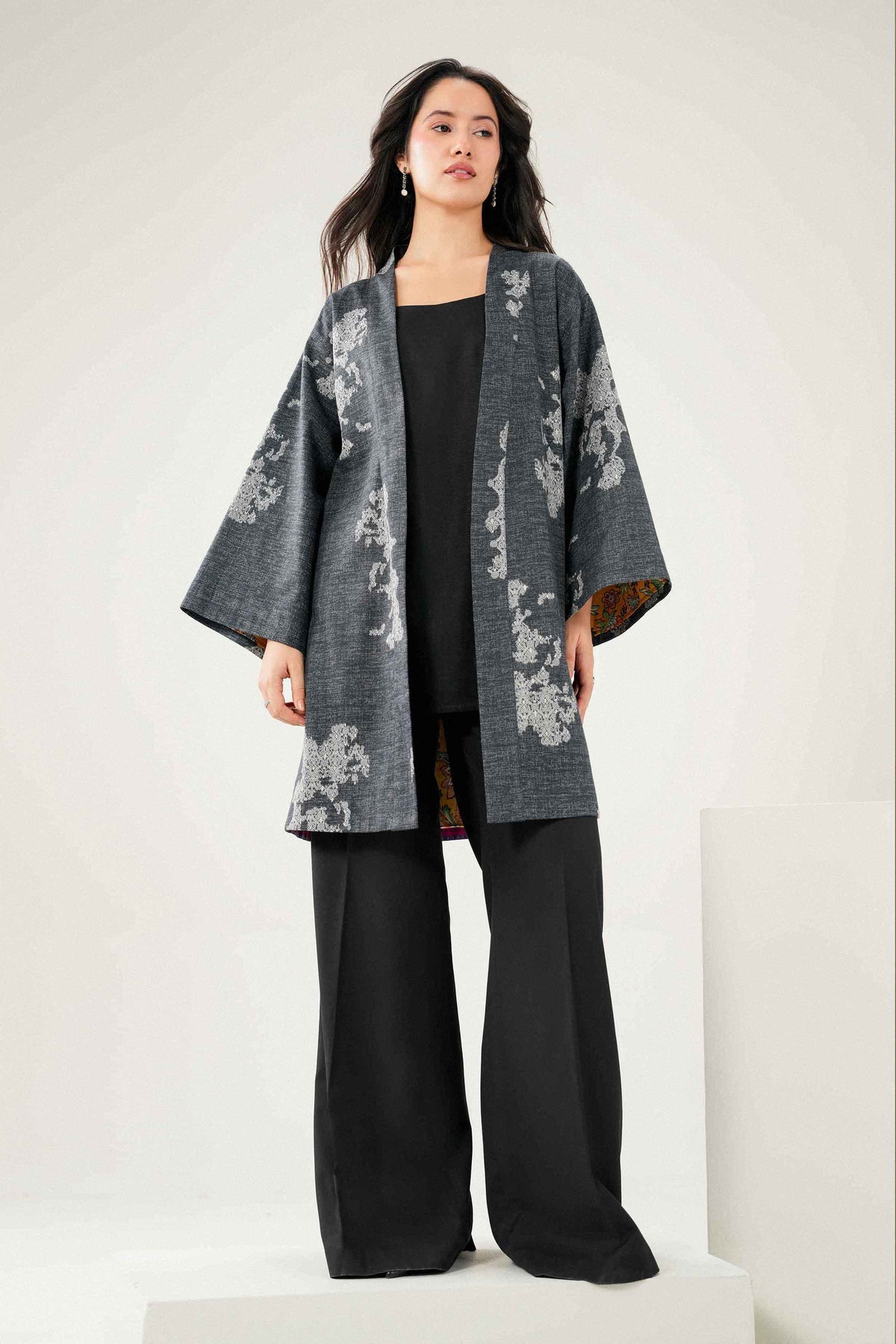 Nishat UK - Grey Printed Karandi 1 Piece ready to wear jacket