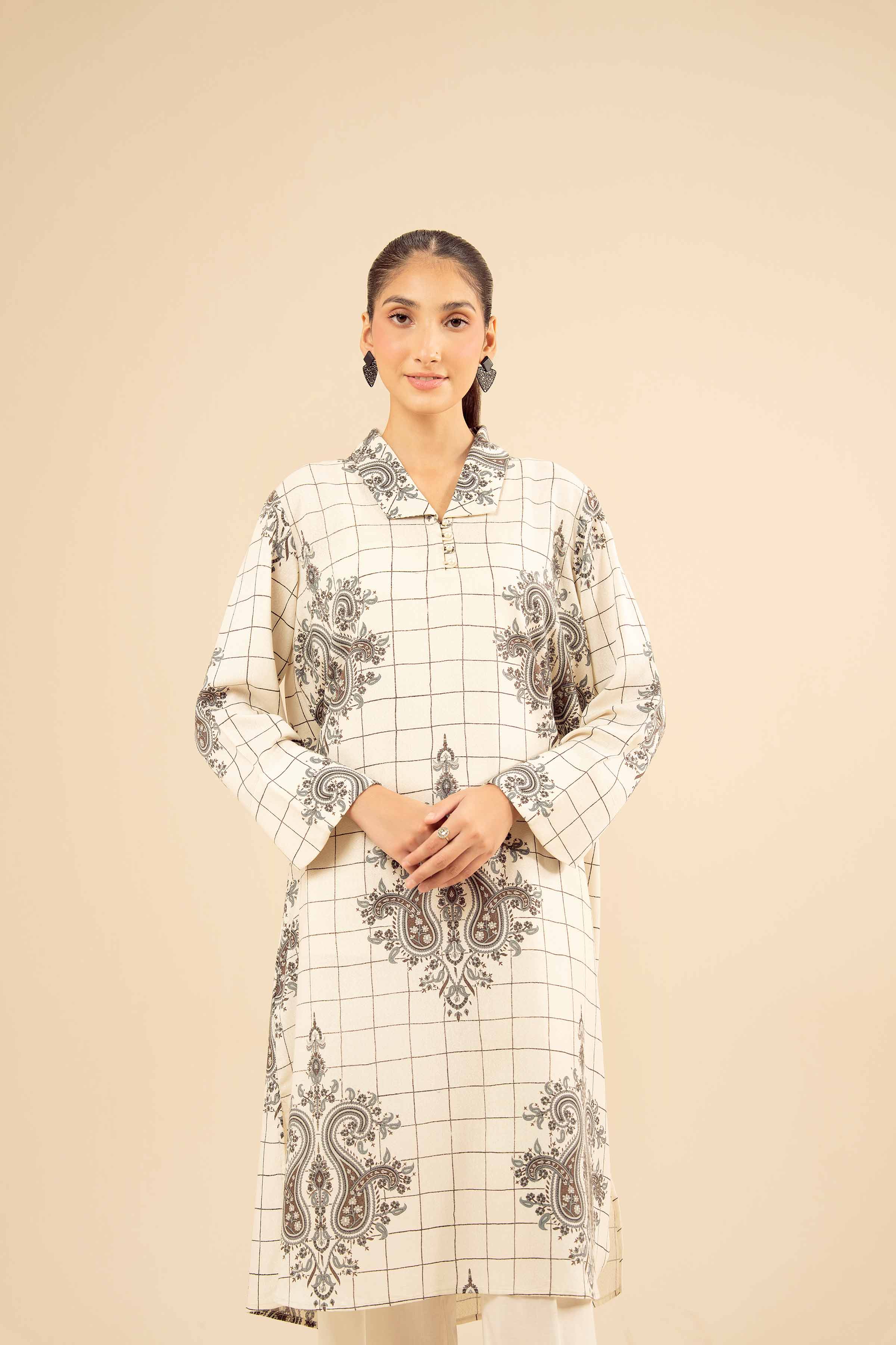 NishatUK - Off White Solids Karandi 1-piece ready to wear Shirt