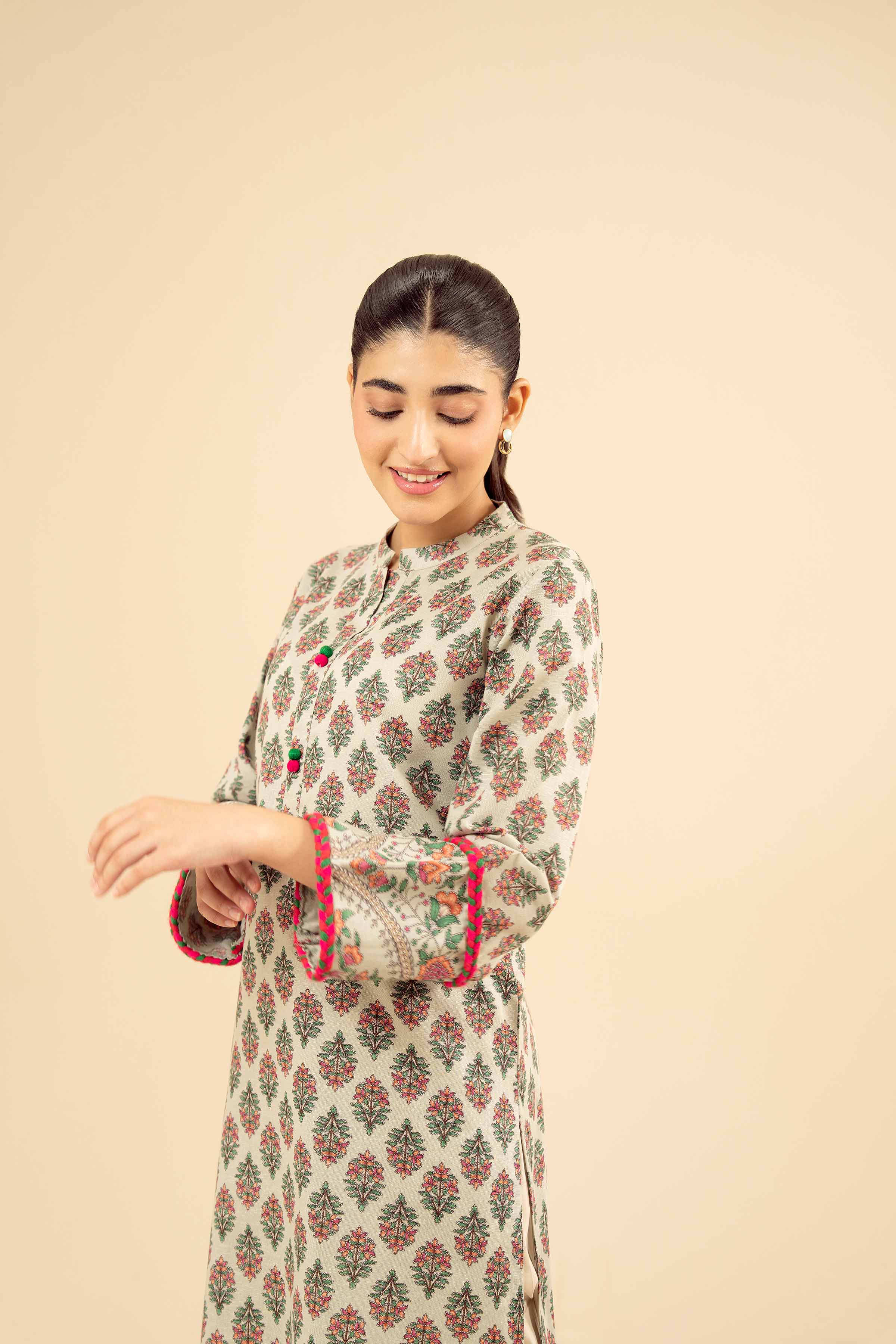NishatUK - Mint Printed Karandi 1-piece ready to wear Shirt