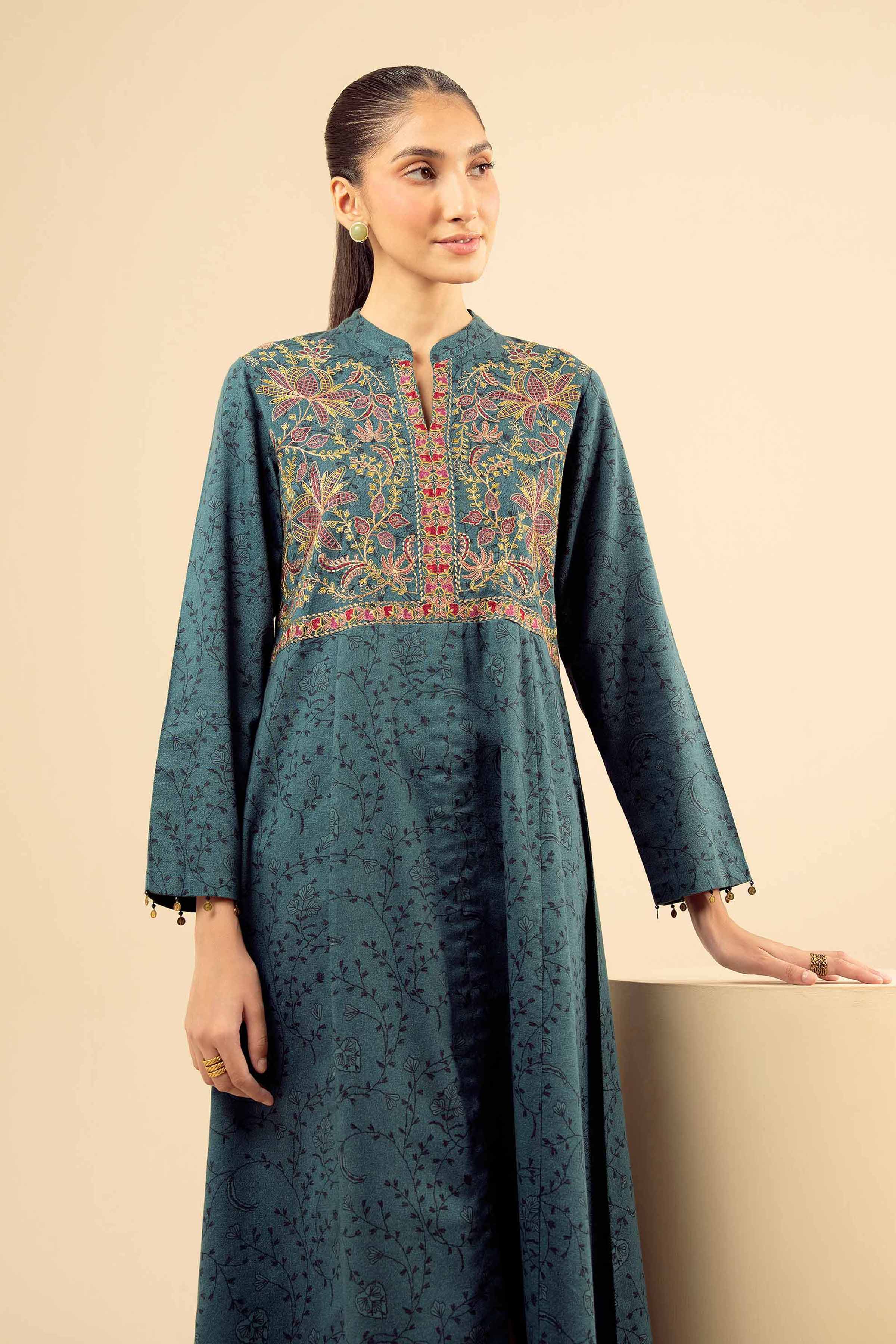 NishatUK - Green Embroidered Karandi 1-piece ready to wear Shirt