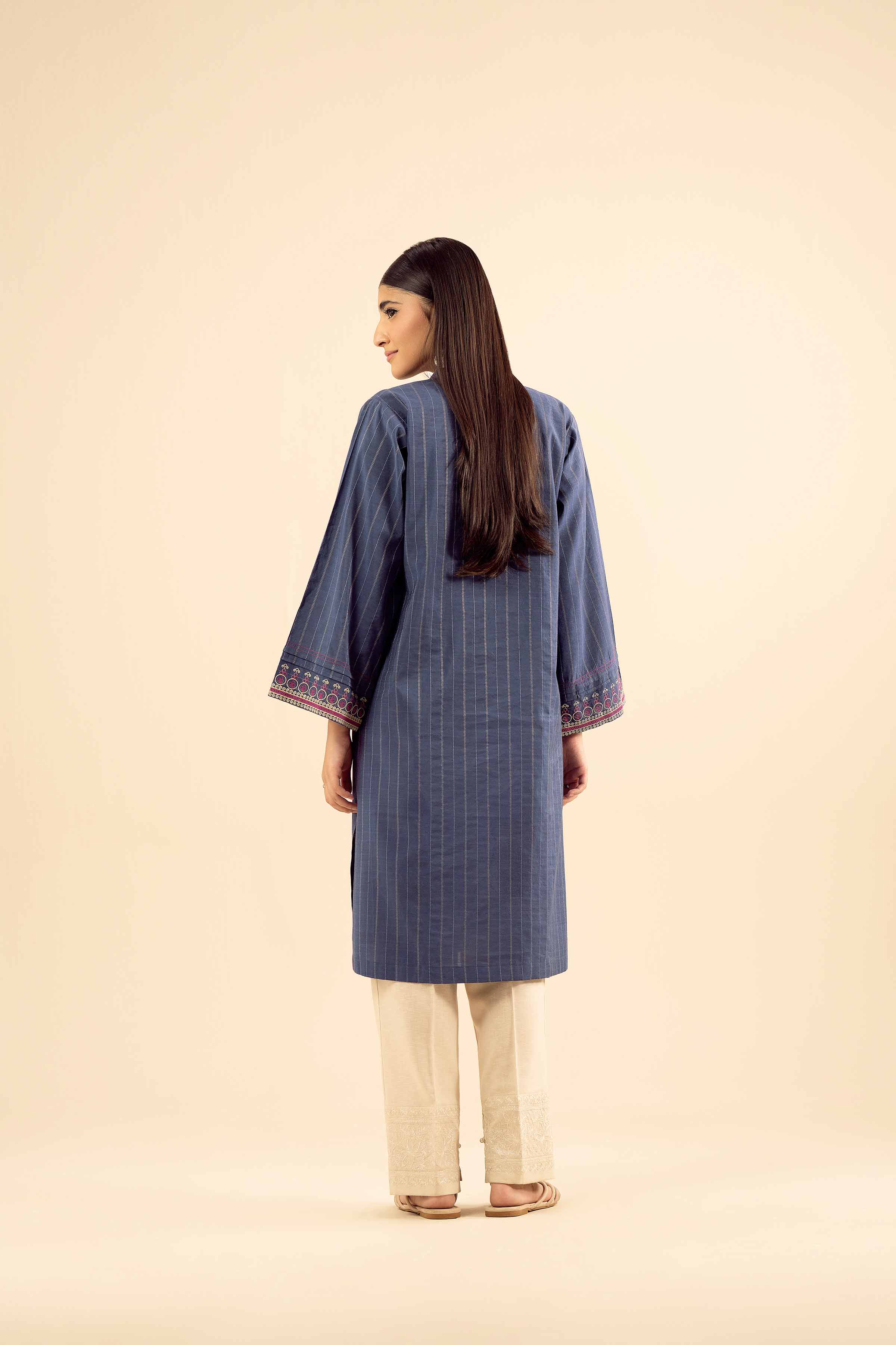NishatUK - Blue Embroidered Silk 1-piece ready to wear Shirt