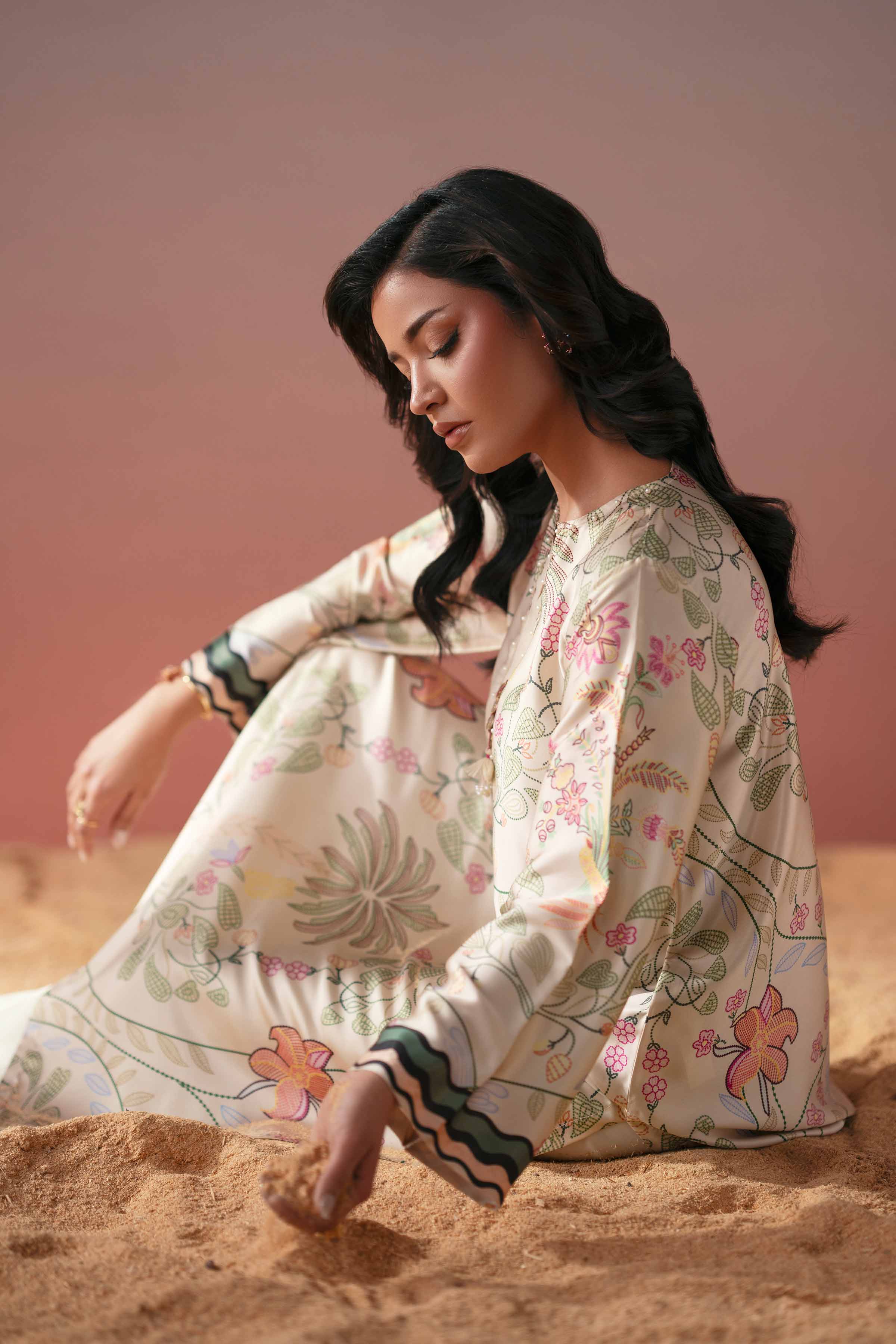 NishatUK - Yellow Printed Silk 1-piece ready to wear shirt