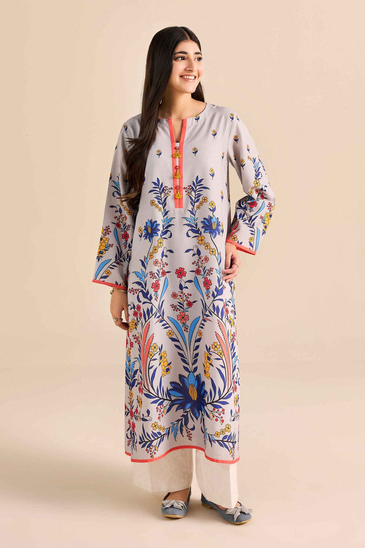 Nishat UK - Grey Printed Grip 1 Piece ready to wear Shirt
