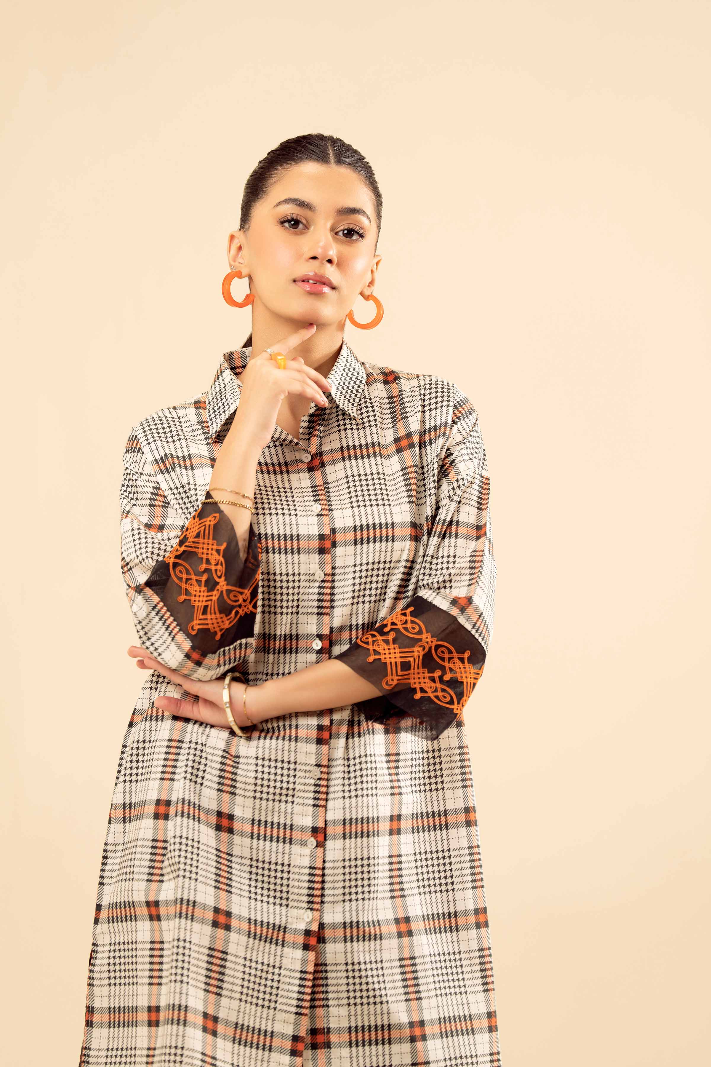 NishatUK - Black Embroidered Cambric 2-piece ready to wear Dress