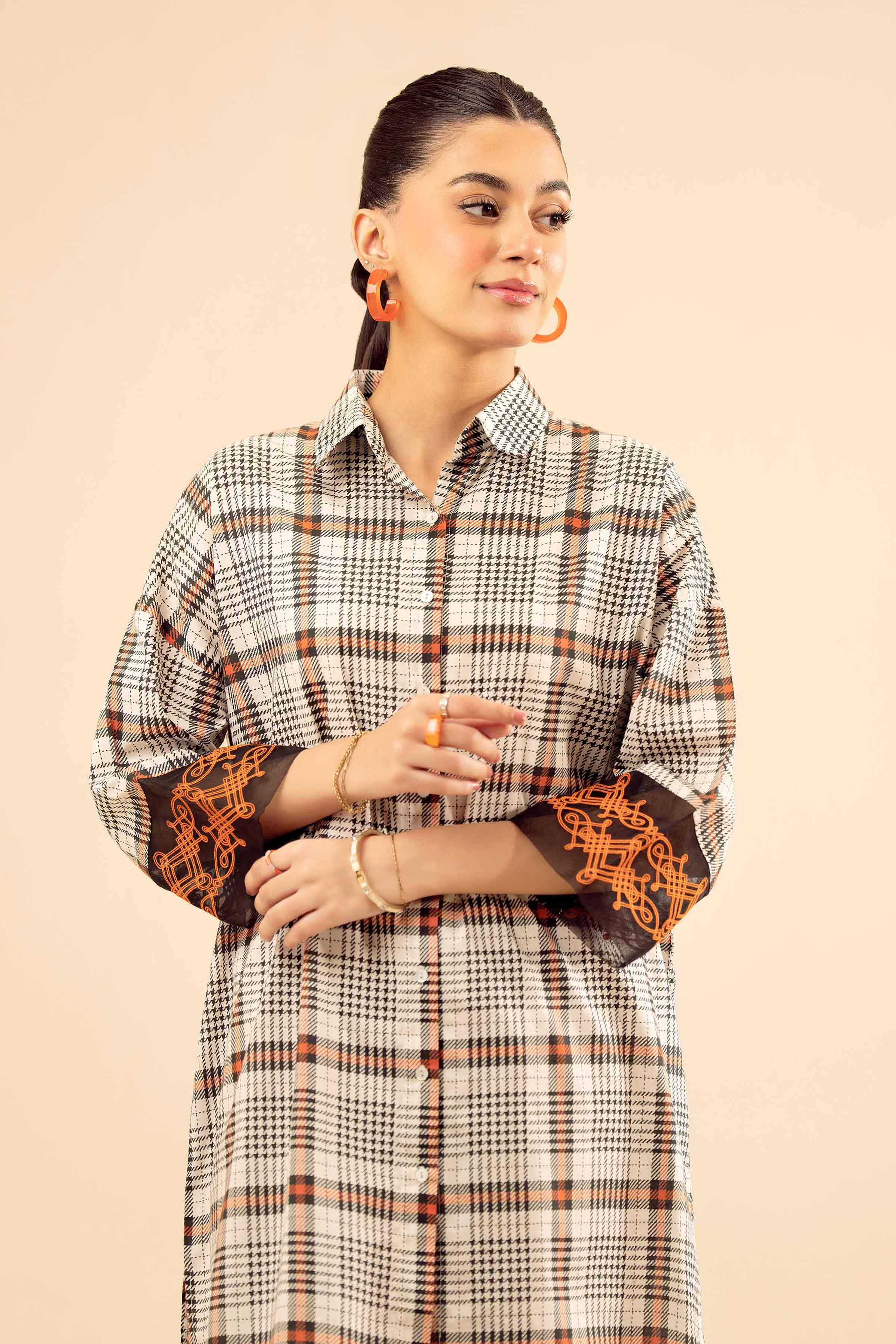 NishatUK - Black Embroidered Cambric 2-piece ready to wear Dress