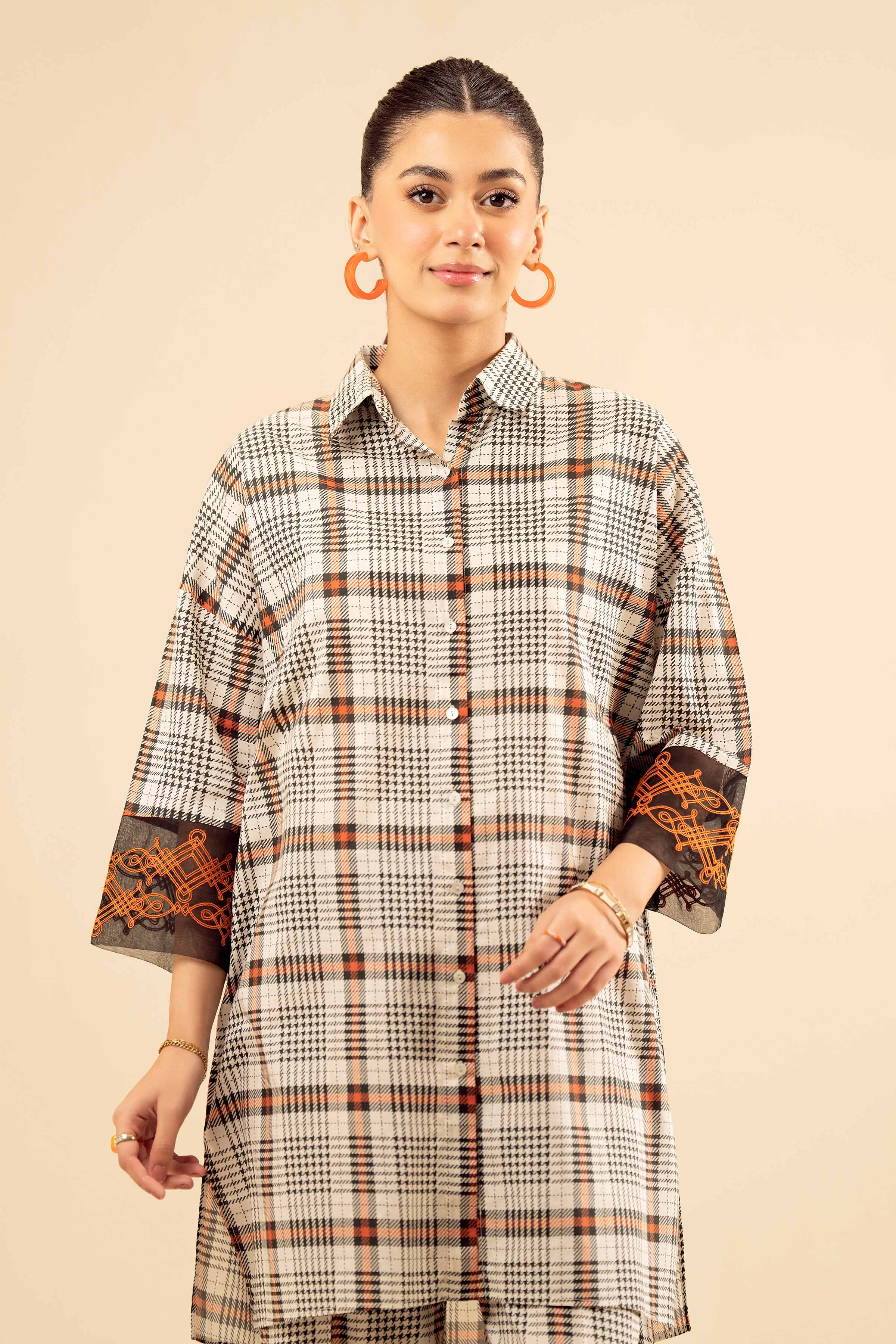 NishatUK - Black Embroidered Cambric 2-piece ready to wear Dress