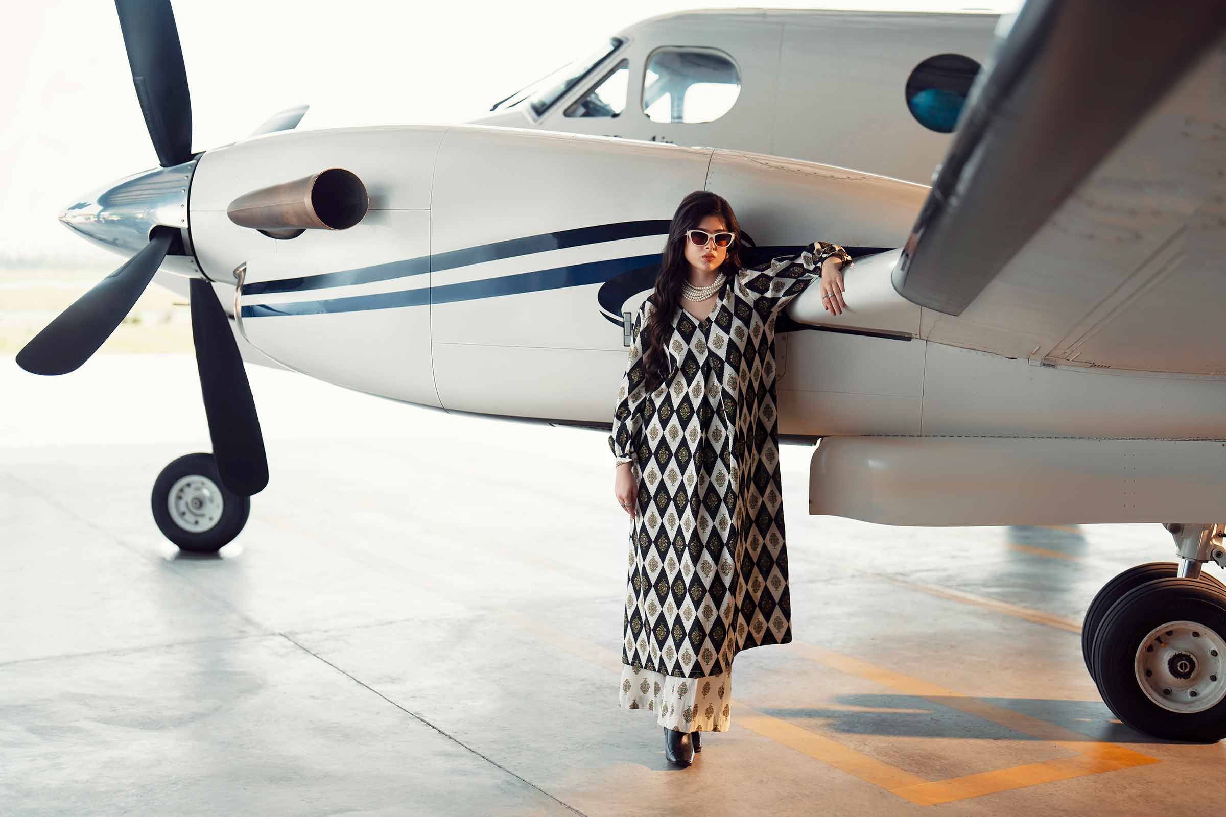 NishatUK - Black Printed Crush 2-piece ready to wear Dress