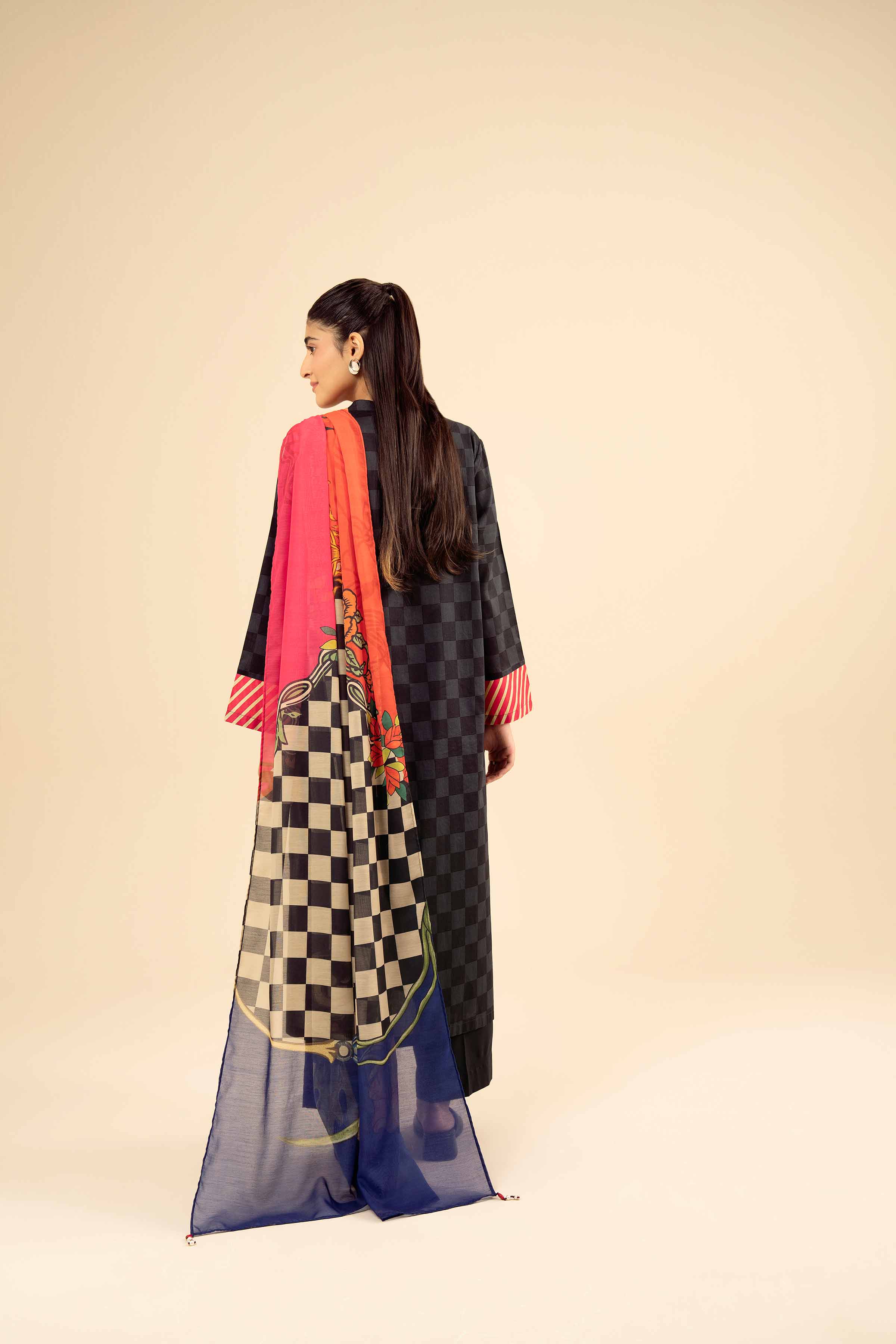 NishatUK - Black Printed Cambric 2-piece ready to wear Dress