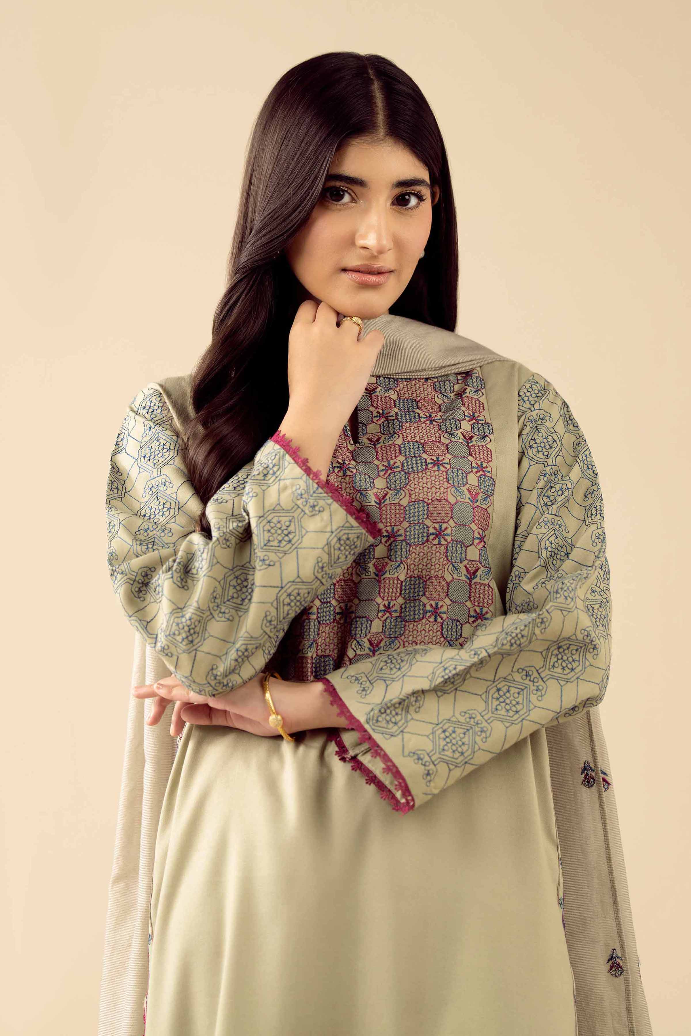 NishatUK - Green Embroidered Viscose 2-piece ready to wear Dress