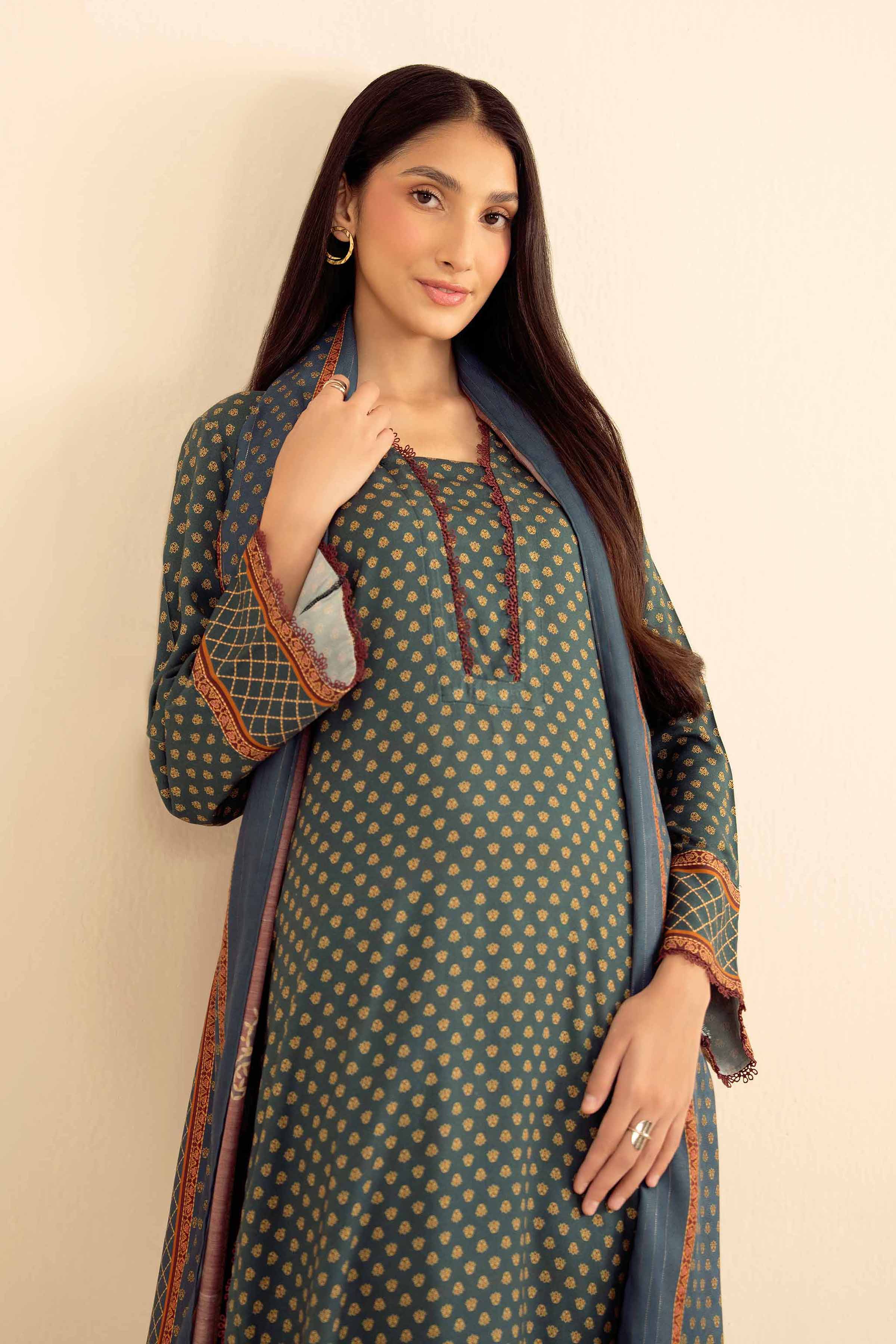 NishatUK - Green Printed Marina 2-piece ready to wear Dress