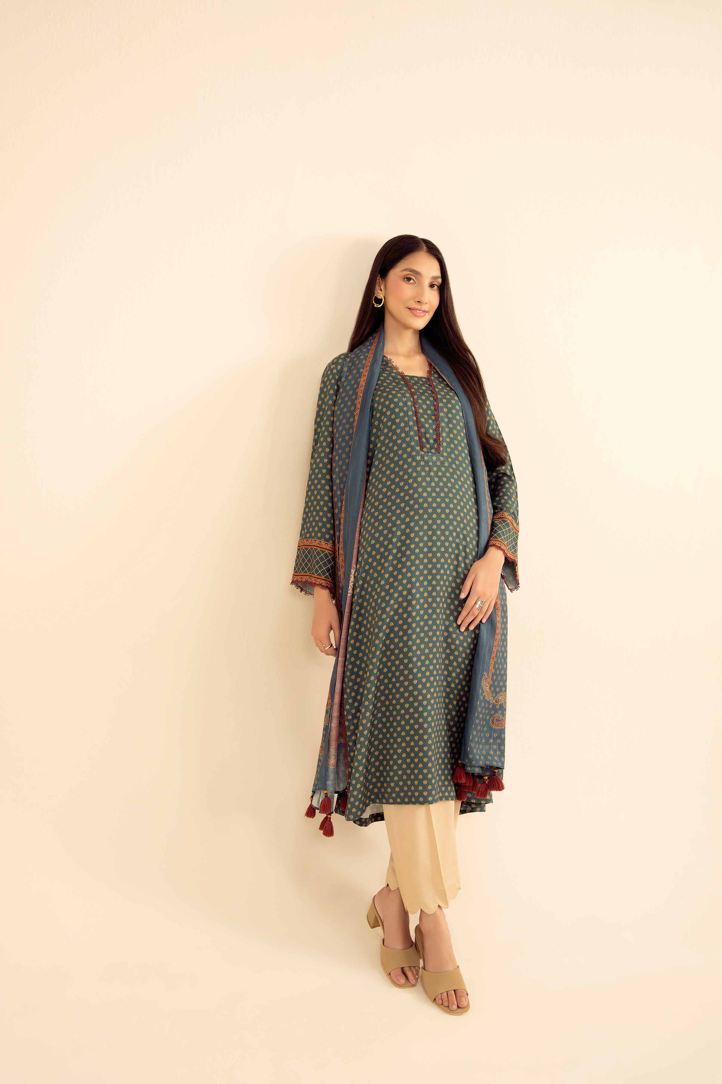 NishatUK - Green Printed Marina 2-piece ready to wear Dress