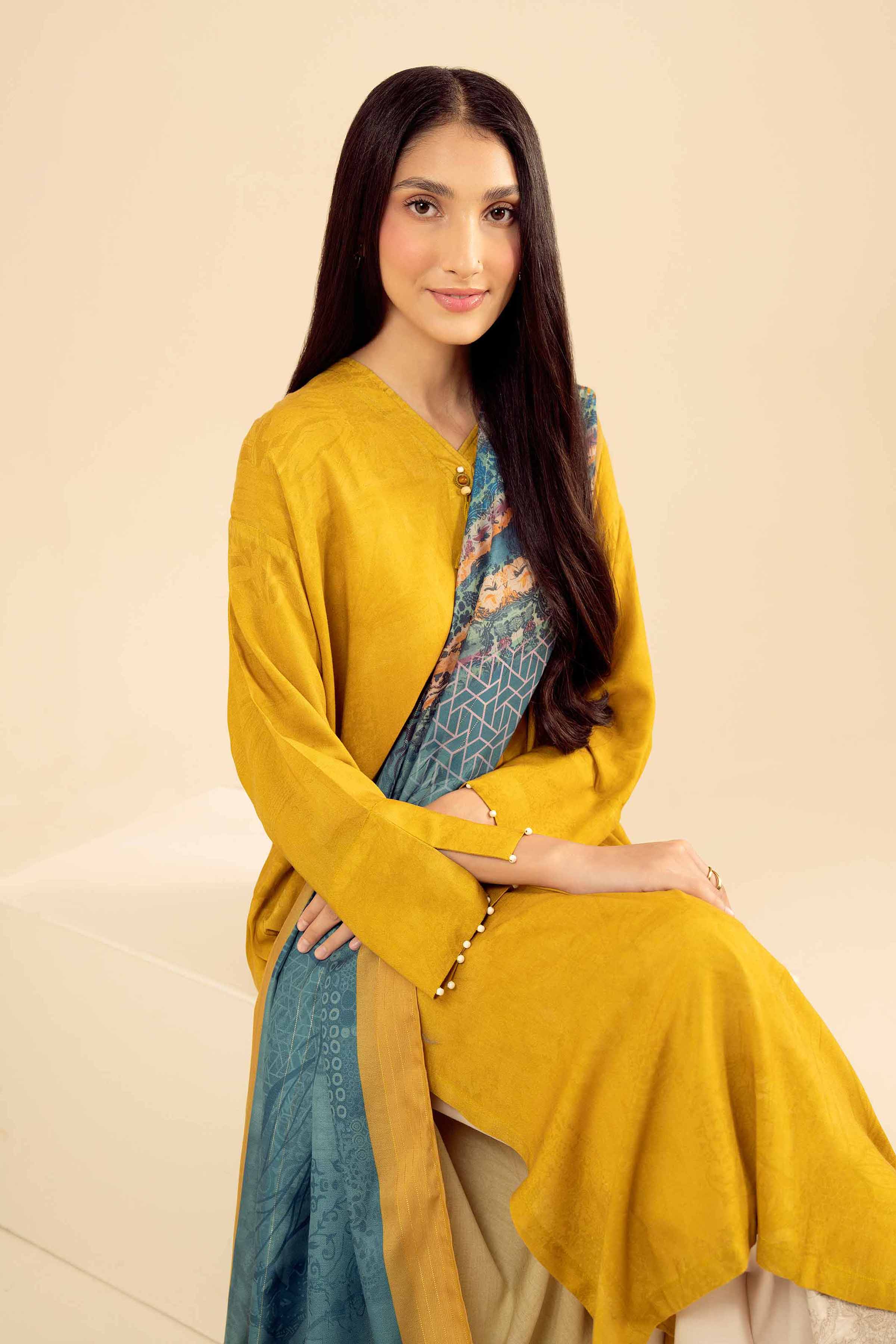 NishatUK - Mustard Printed Marina 2-piece ready to wear Dress