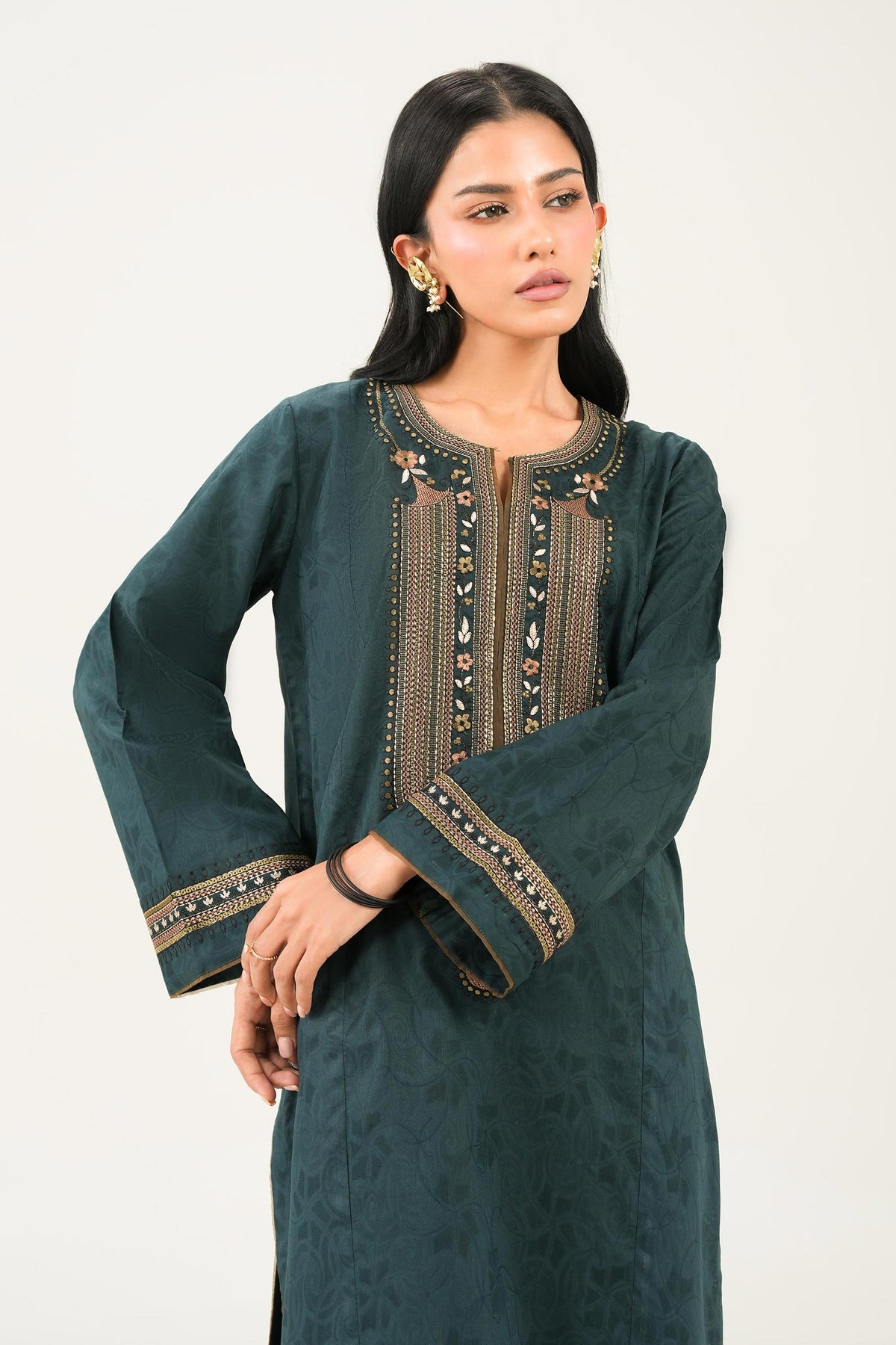 Nishat UK - Green Embroidered Jacquard 1 Piece ready to wear