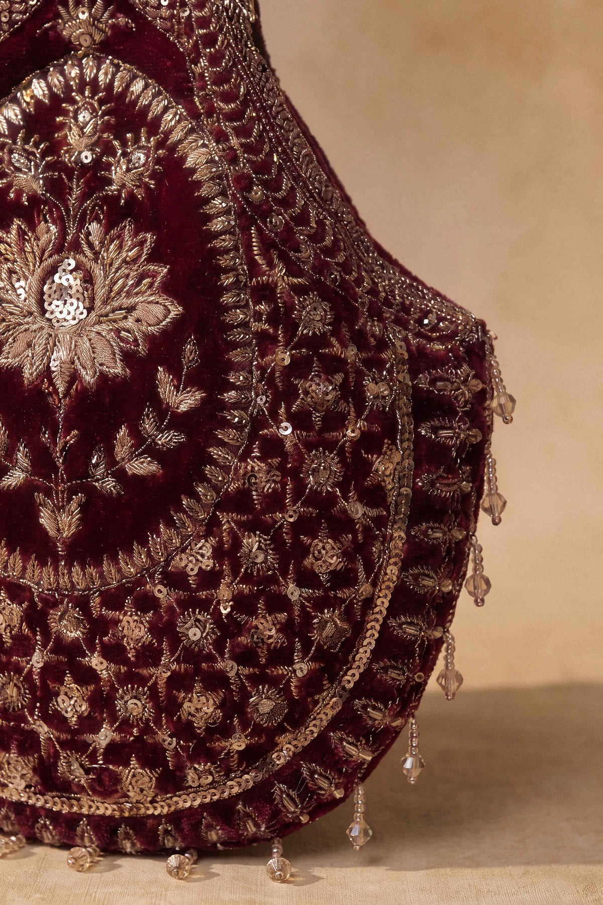 Nishat UK - Red Embroidered Velvet 1 Piece ready to wear Pouch