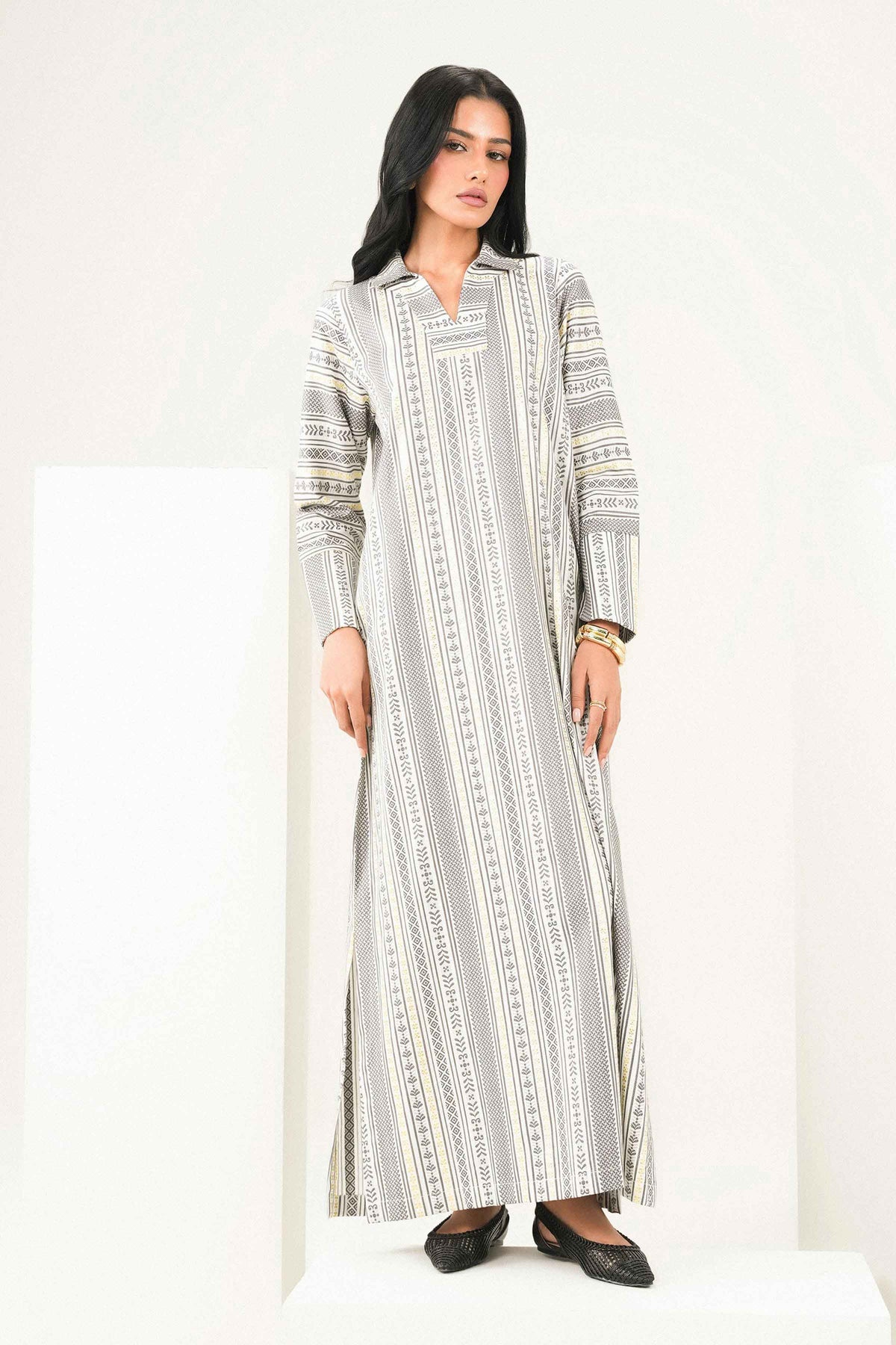 Nishat UK - White Printed Jacquard 1 Piece ready to wear
