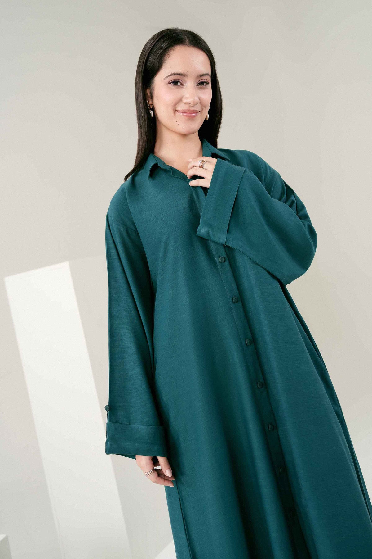 Nishat UK - Green Solids Yarn Dyed 1 Piece ready to wear Shirt