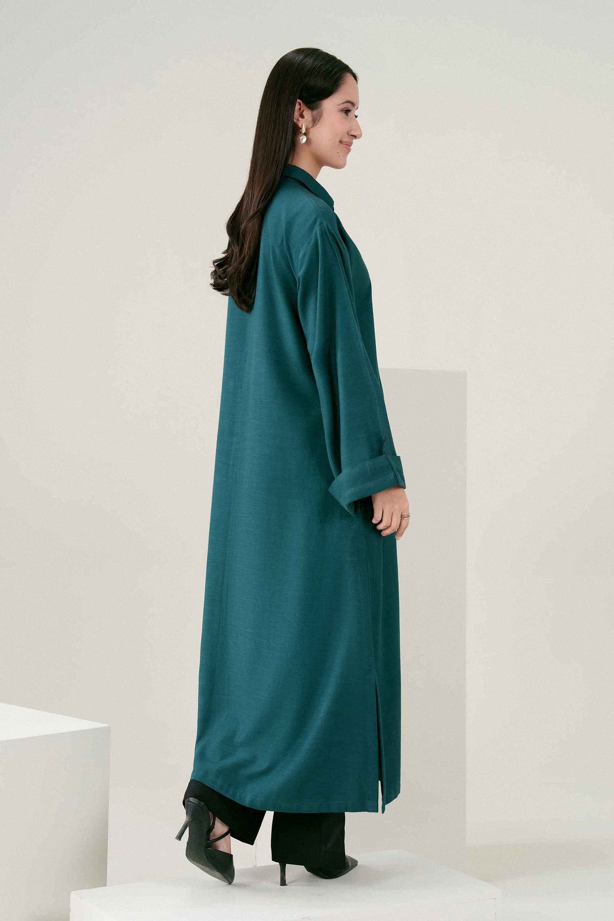 Nishat UK - Green Solids Yarn Dyed 1 Piece ready to wear Shirt