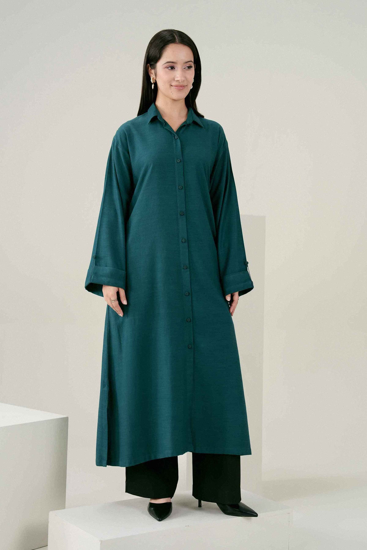 Nishat UK - Green Solids Yarn Dyed 1 Piece ready to wear Shirt