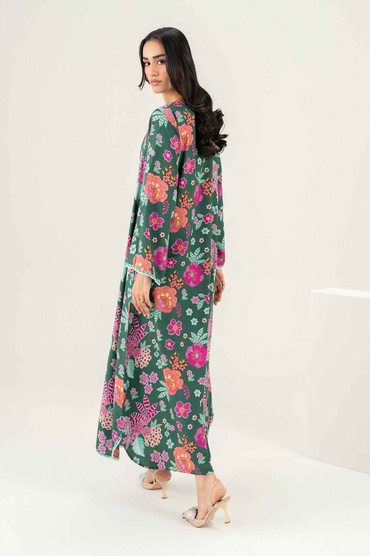 Nishat UK - Green Printed Cotton 1 Piece ready to wear long dress